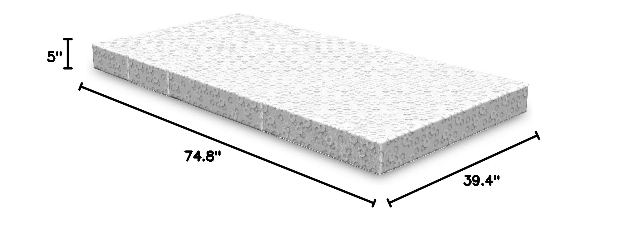 Ambesonne Geometric Foldable Mattress - Modern Circuit Band Design for Guest Beds, Camping & Dorm Rooms | Portable & Space-Saving Floor Sleeping Solution