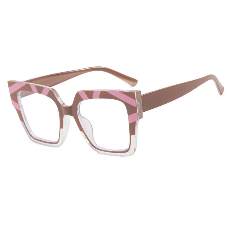 CCspace Women's Full Rim Square Thick Polycarbonate Eyeglasses Frame 301255 - Lightweight & Durable for Work, Reading & Daily Fashion