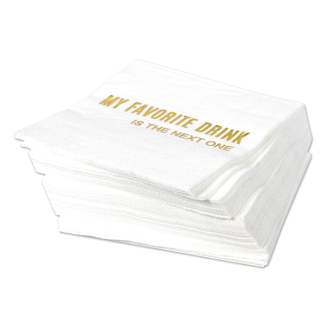 **Andaz Press Gold Foil Funny Cocktail Napkins - 
