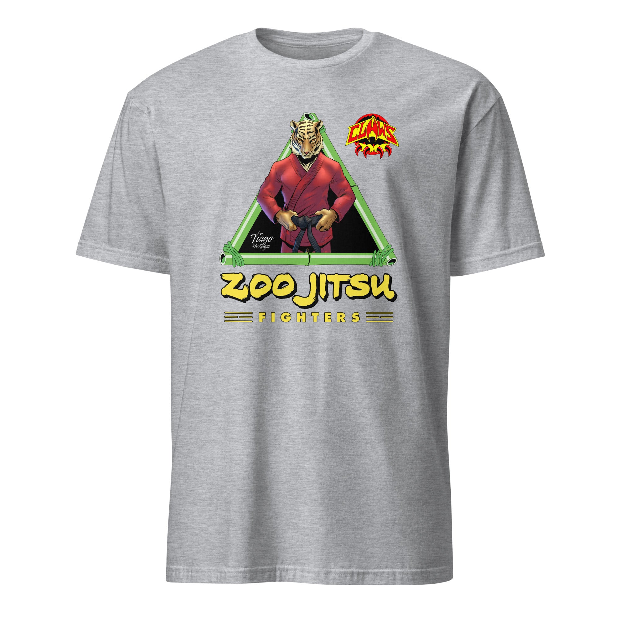 Zoo Jitsu Fighters Tiago the Tiger Unisex Short Sleeve T-Shirt - Cool Graphic Tee for MMA Fans, Streetwear & Casual Outfits
