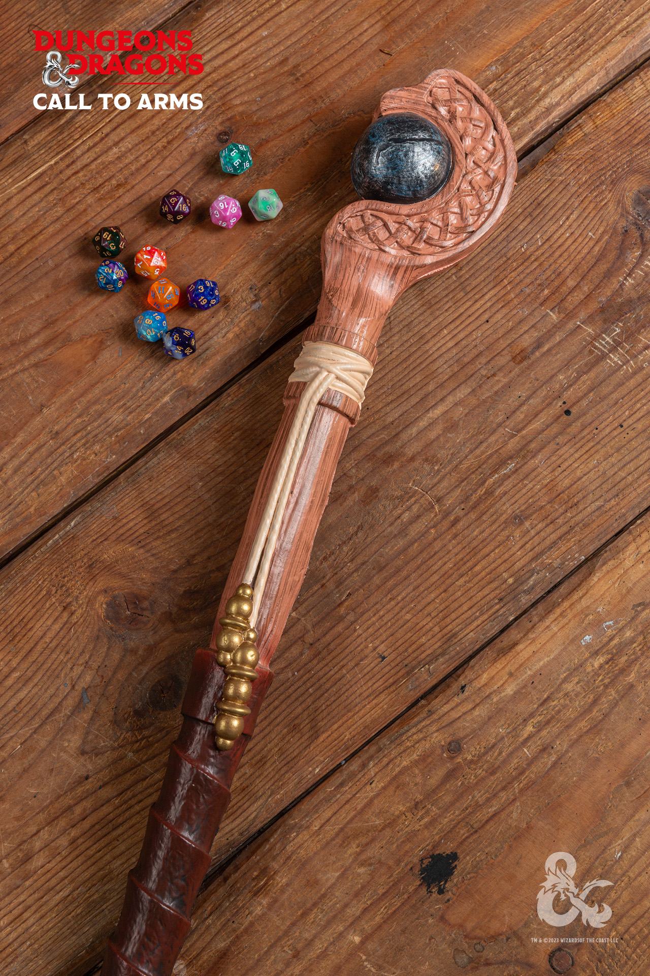 Dungeons & Dragons Foam Wizard Staff - Lightweight & Safe LARP Prop for Cosplay, Halloween, and Fantasy Role-Playing Games