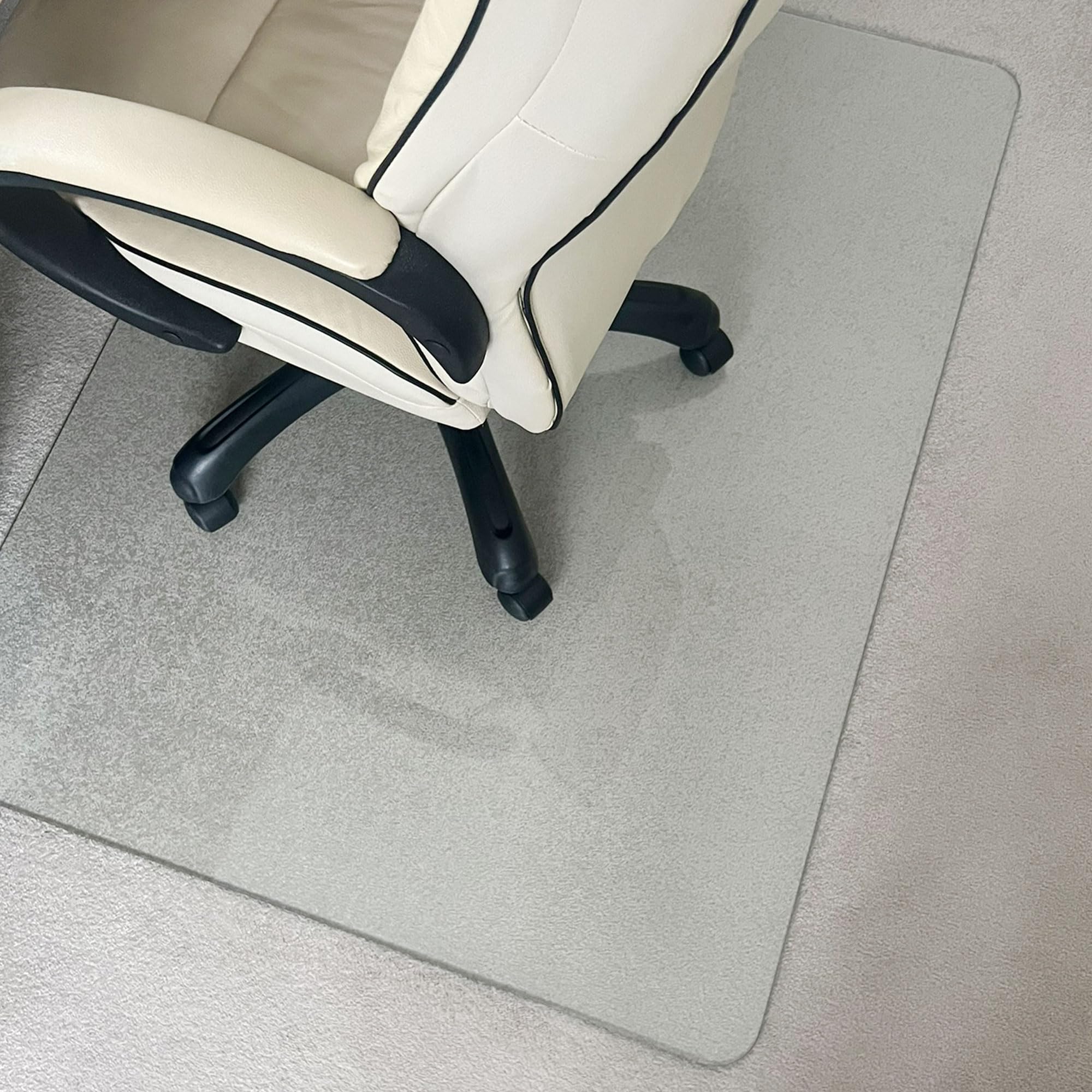 Marvelux 36x40 Inch Clear Tempered Glass Office Chair Mat - Non-Slip Protector for Carpet & Hardwood Floors | Heavy Duty Executive Mat for High Pile Carpets & Hardwood | Perfect for Home Office, Gaming Setup & Workspace Protection