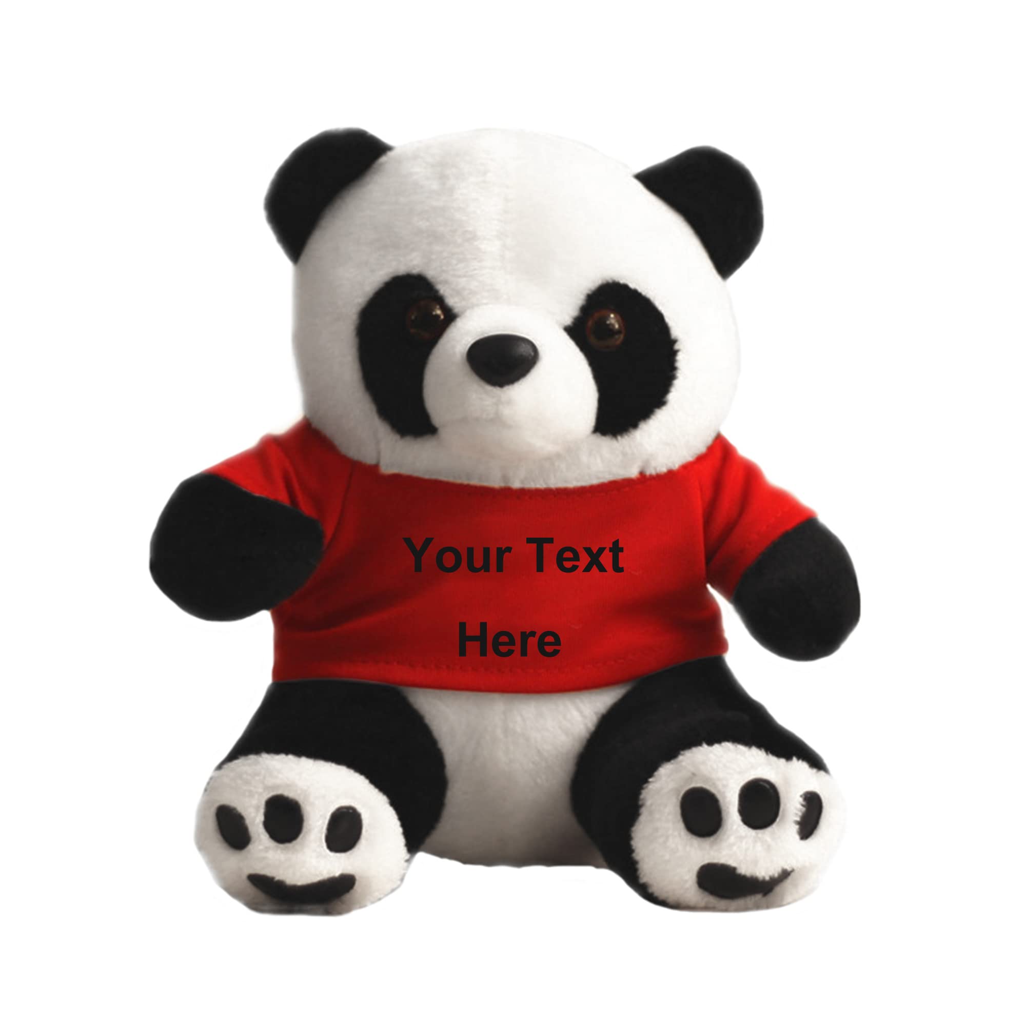 Personalized Name Panda Plush Toy - Custom Text Stuffed Animal Pillow, Cute Panda Bear Doll Gift for Kids, Boys & Girls (Red) | Perfect for Birthdays, Nursery Decor & Cuddling