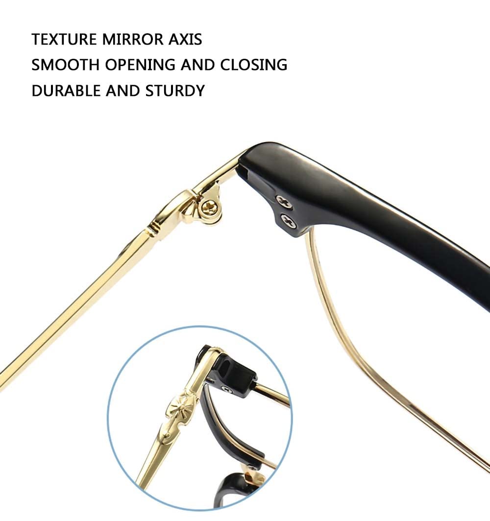 Retro Half Frame Nearsighted Glasses for Men & Women - Vintage Metal Distance Eyewear for Reading, Driving & Daily Use