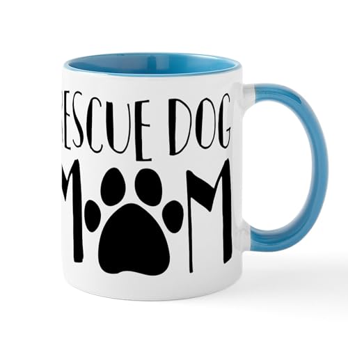 White/Blue Inside - Rescue Dog Mom