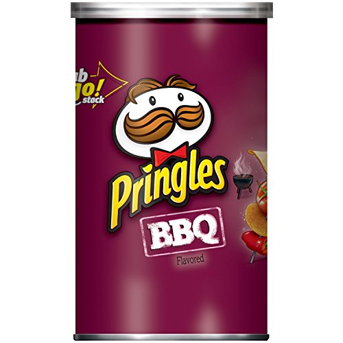 Pringles BBQ Flavored Potato Crisps Chips - 2.5oz Canister - Perfect for Snacking, Parties & Lunchboxes