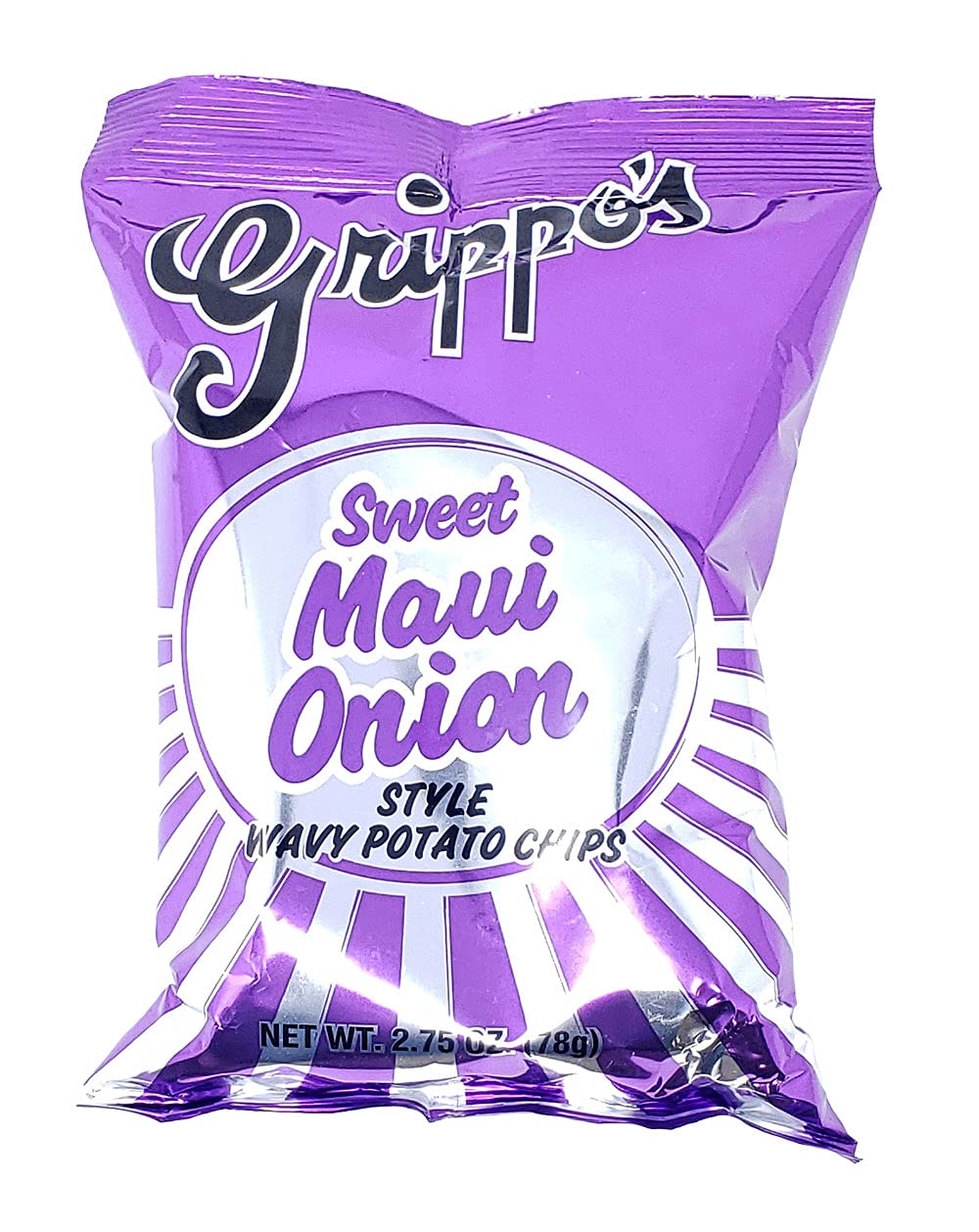 Grippo's Sweet Maui Onion Wavy Potato Chips 2.75 oz (24 Count) - Crunchy Snack for Parties, Picnics & On-The-Go