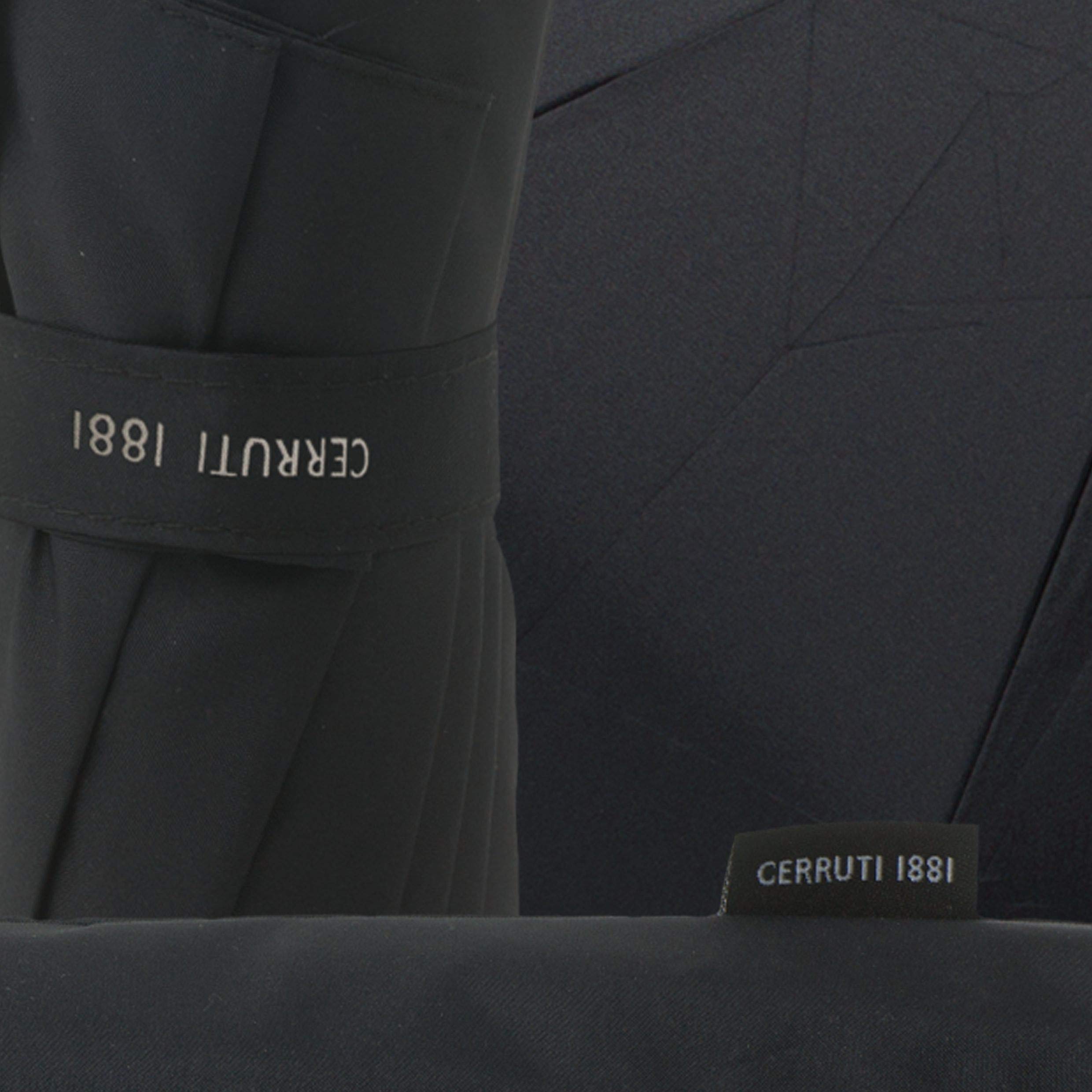 Cerruti 1881 Hamilton Black Compact Automatic Open Close Umbrella with Cover - Stylish Rain Protection for Business Commute & Outdoor Events
