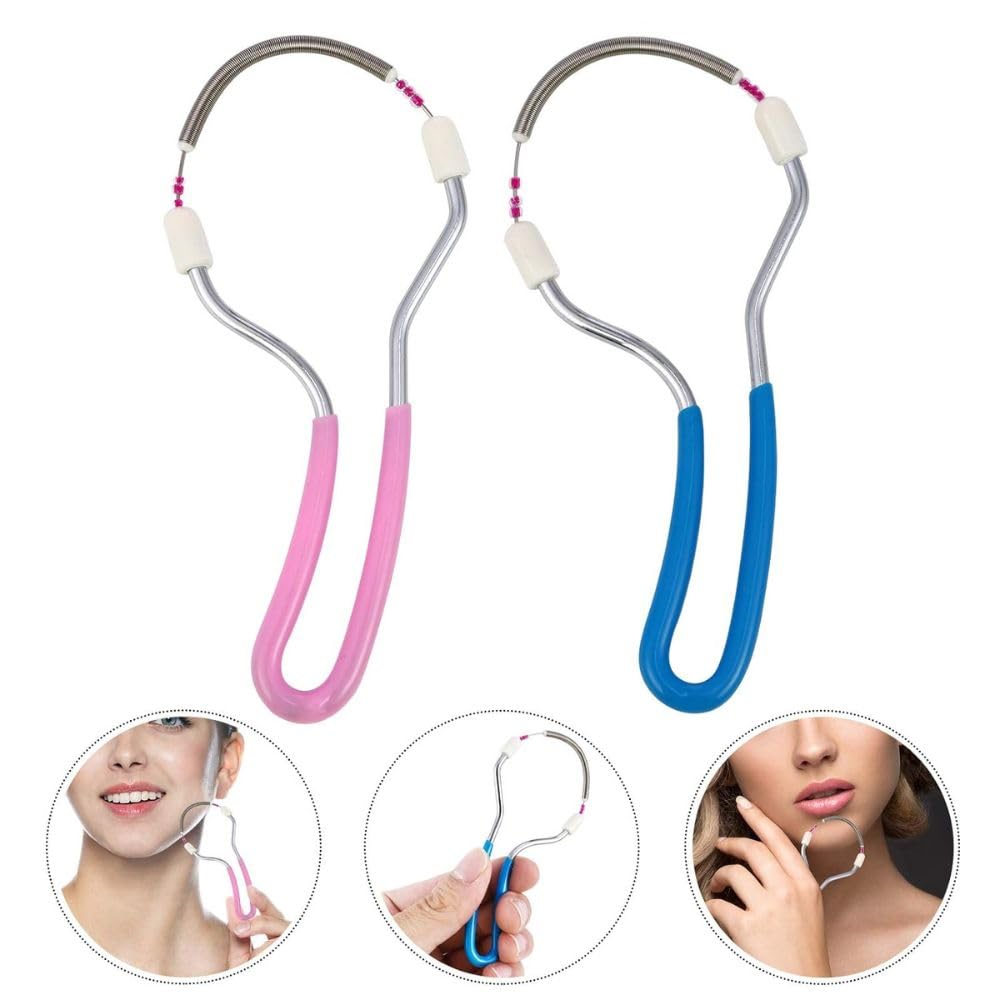 KIDWILL 2-Pack Facial Hair Remover Spring for Women & Men - Manual Upper Lip, Chin, Face & Neck Hair Removal Tool - Gentle & Effective Spring Technology - Perfect for Home Use, Travel & Quick Touch-Ups