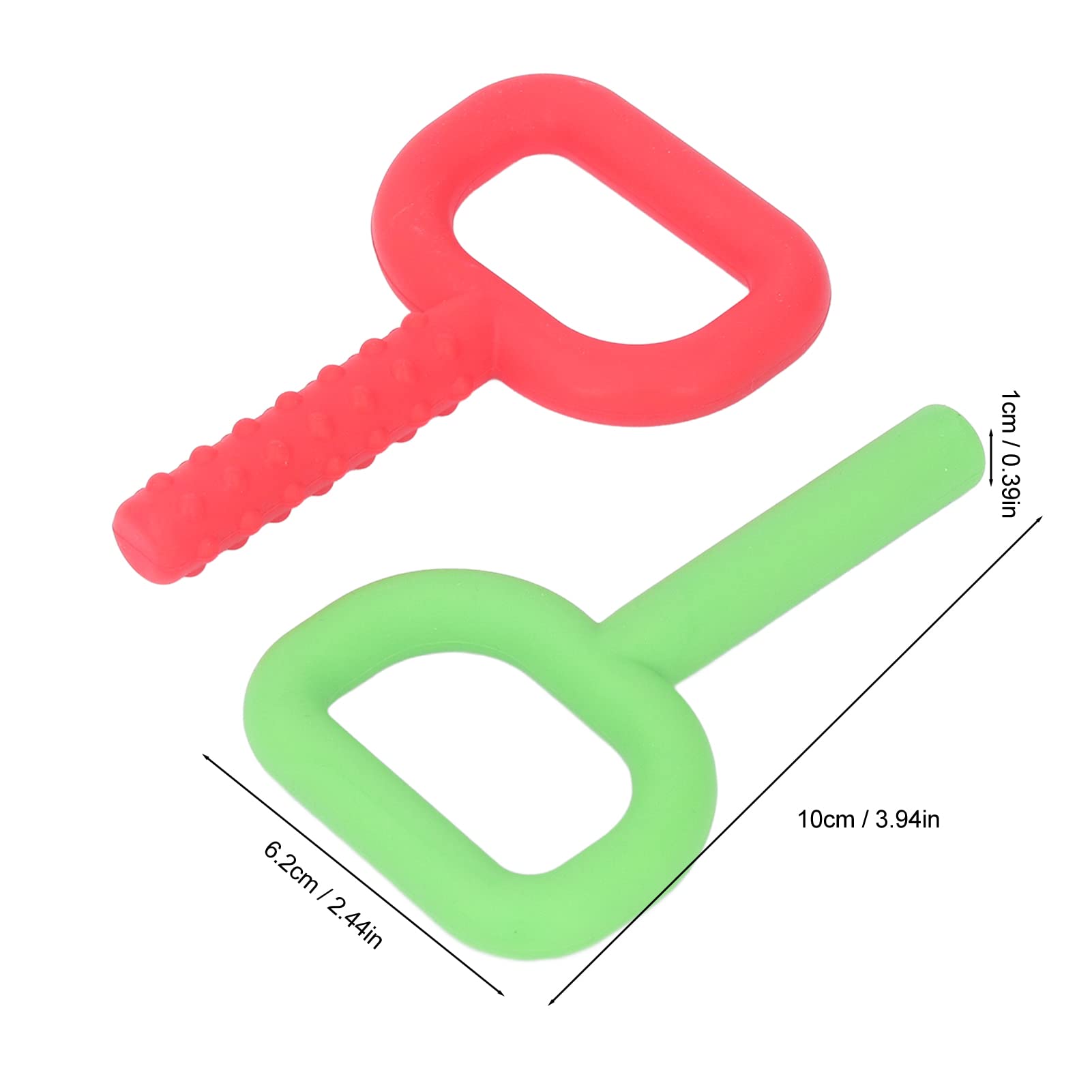 2Pcs Handheld Chew Toys for Kids - D-Shaped Silicone Sensory Teething Toys for Autism, ADHD & Anxiety Relief - BPA-Free Chewable Necklace for Oral Stimulation & Stress Relief - Perfect for School, Travel & Sensory Therapy