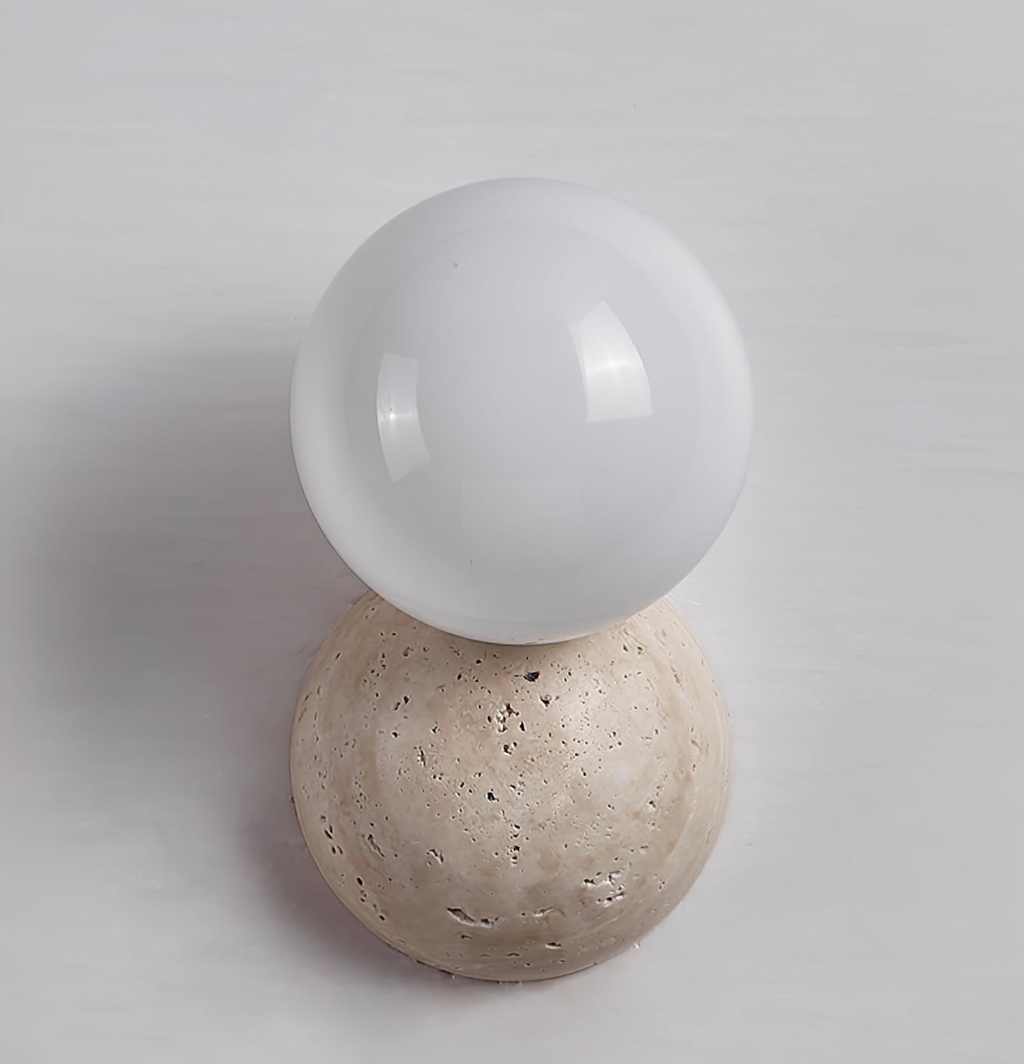 Celestial Travertine Wall Sconce - Modern Stone Light Fixture for Bedroom, Living Room & Hallway Decor - Indoor Wall Mounted Lighting