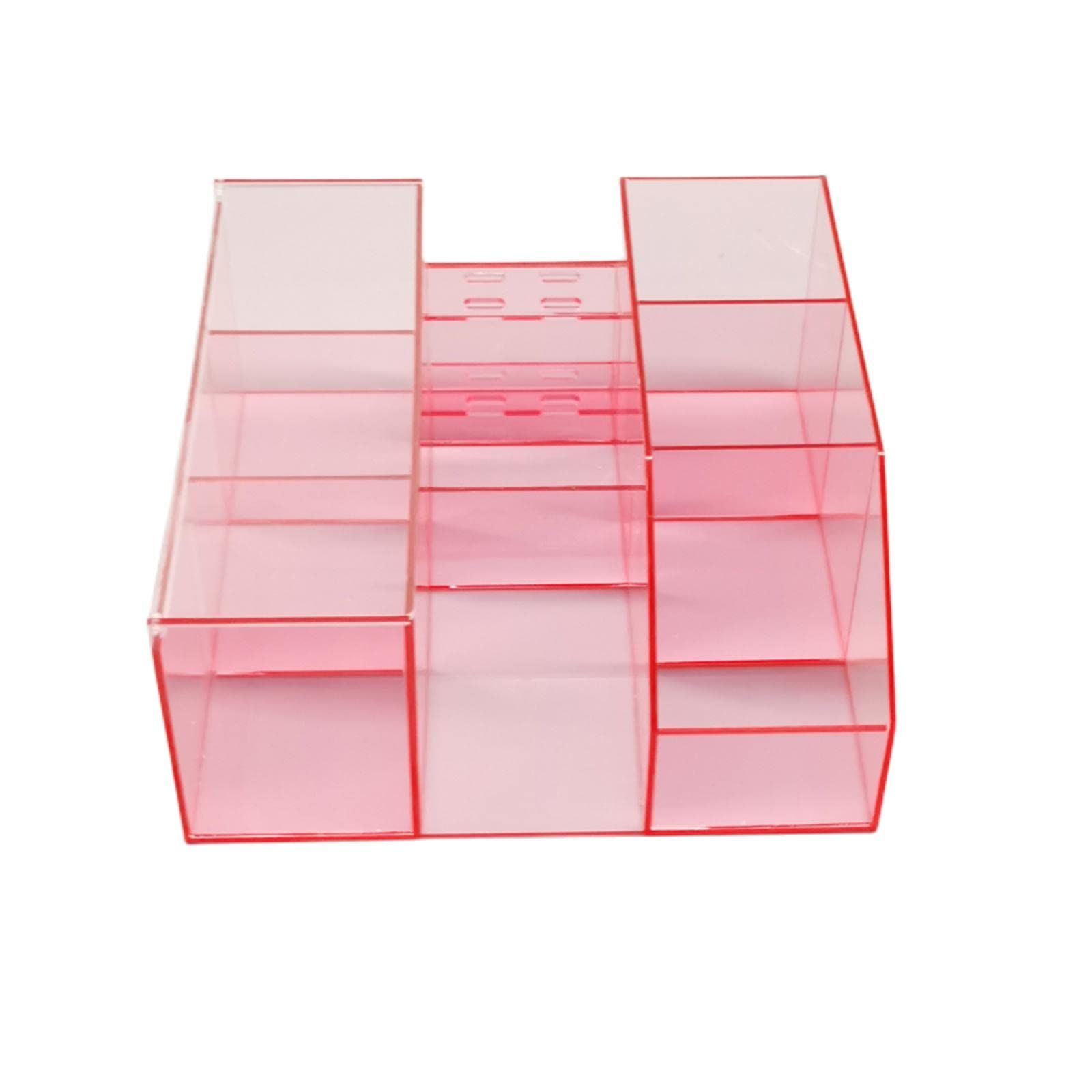 Acrylic Eyelash Extension Organizer with Tweezers Holder - Transparent Pink Beauty Tool Storage Box for Lash Artists & Home Salons | Perfect for Professional Lash Techs & DIY Beauty Enthusiasts