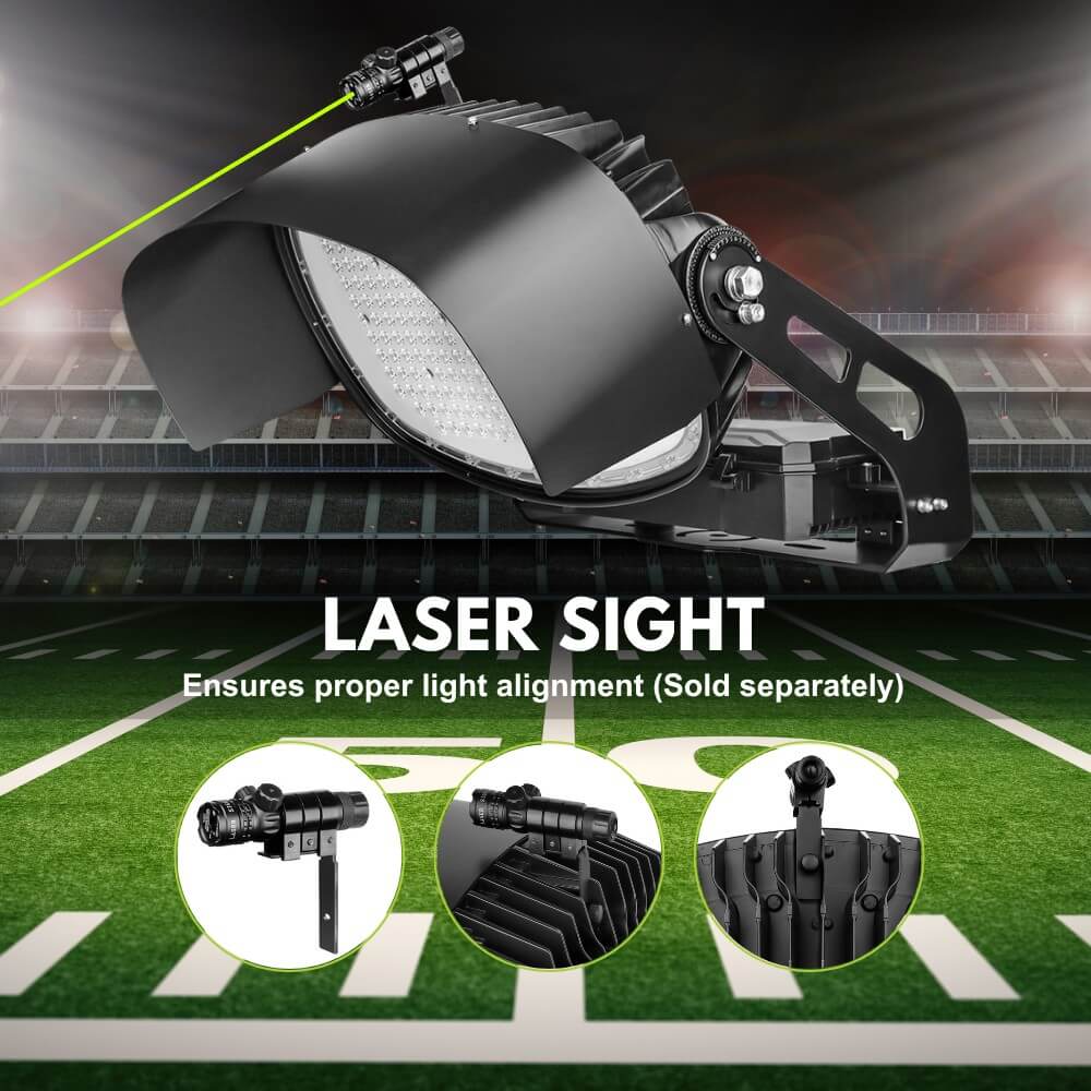Konlite VEGA Premium 600W LED Stadium Light - 95,000 Lumens, 5700K Daylight White, 200-480V, Equivalent to 1500W Metal Halide - 10 Year Warranty - Perfect for Outdoor Sports Fields, Arenas, Parking Lots & Large Area Lighting