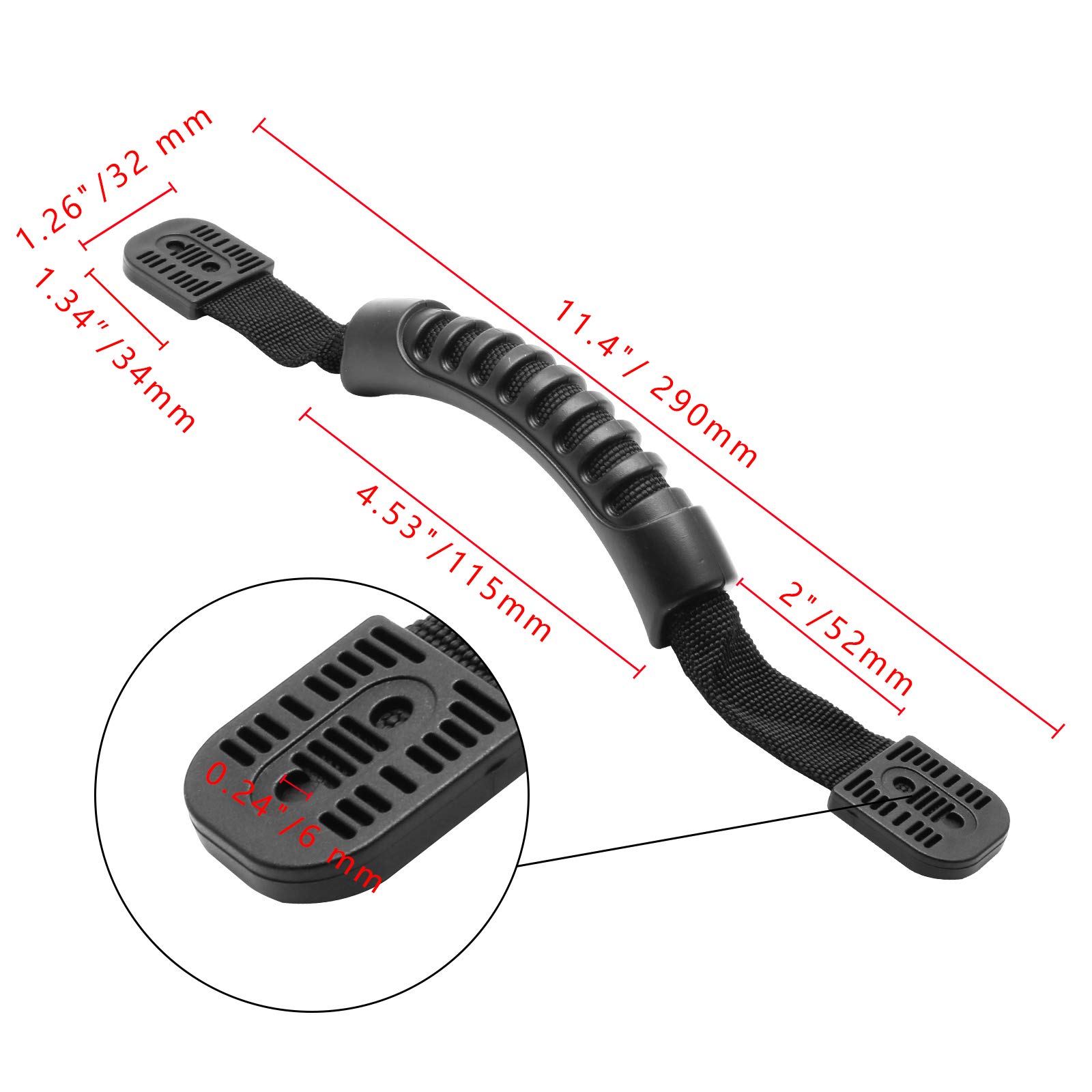 Kayak Carry Handles - Durable Side Mount Replacement Handles with Plastic Buckle for Kayak Paddles, Tandem Kayaks, Canoes & Lifetime Kayaks | Perfect for Easy Transport & Storage of Watercraft Accessories