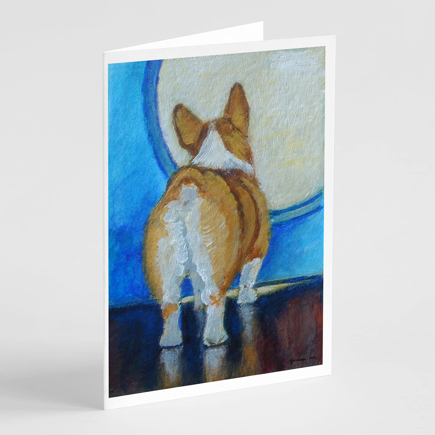Corgi Butt Greeting Cards - Pack of 8 Blank A7 (5x7) Note Cards with Envelopes | Whimsical Dog Lover Stationery | Perfect for Birthdays, Thank You Notes & Gifts