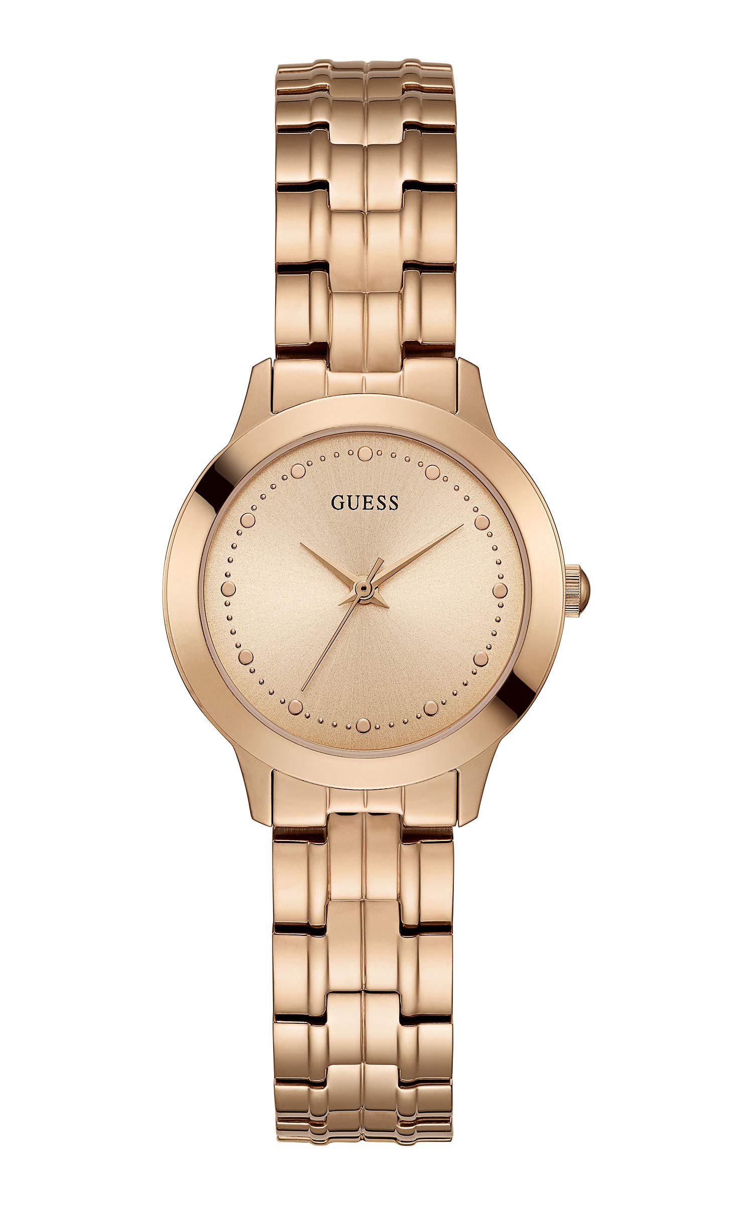 GUESS Women's Classic Pink Analogue Quartz Watch with Stainless Steel Bracelet W0989L3 - Perfect for Office, Date Night & Everyday Wear