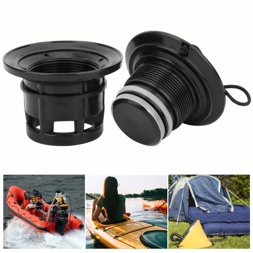 OUKENS PVC Double Seal Anti-Leak Boat Air Valve with Spiral Plug - Leak-Proof Replacement for Inflatable Boats, Rafts, Paddle Boards, Surfboards & Airbeds - Perfect for Water Sports, Camping & Beach Activities