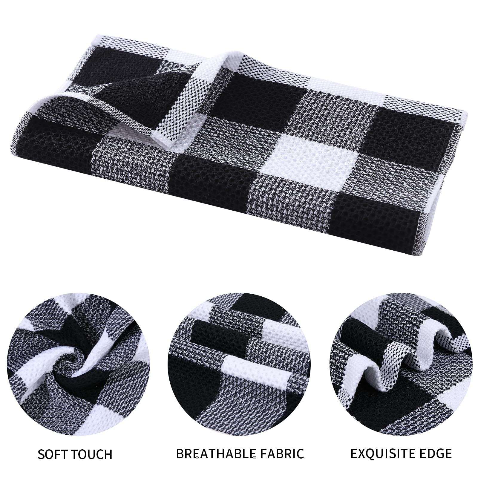 Premium 100% Cotton Waffle Weave Kitchen Towels - 13