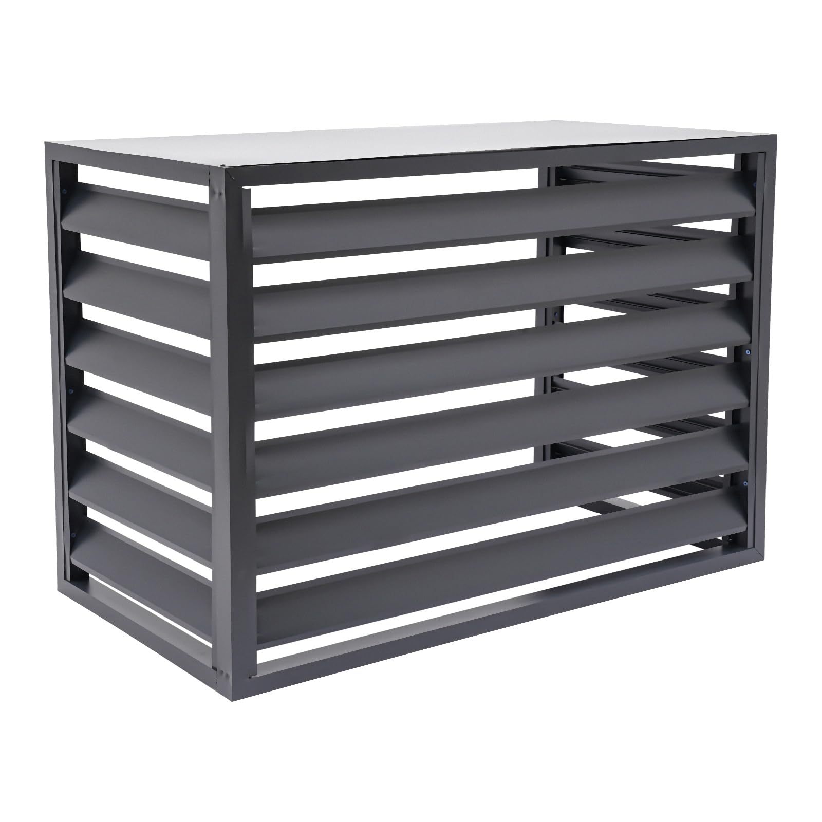 Outdoor AC Privacy Screen Fence Panel - Aluminum Alloy Air Conditioner Cover for Freestanding Units - Weatherproof Dark Grey AC Fence for Backyard, Patio & Deck Privacy Protection