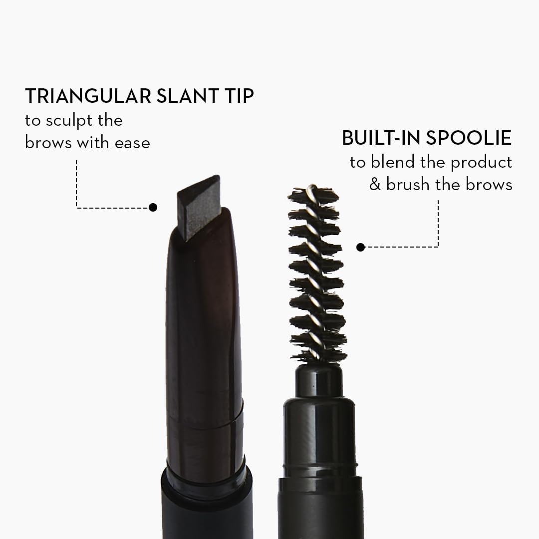 SUGAR Cosmetics Arch Arrival Brow Definer - Waterproof Eyebrow Pencil with Spoolie Brush, 12-Hour Long Lasting, Highly Pigmented for Natural Looking Brows, 3.5g (04 Felix Onyx) | Perfect for Daily Makeup, Salon Visits & Special Occasions