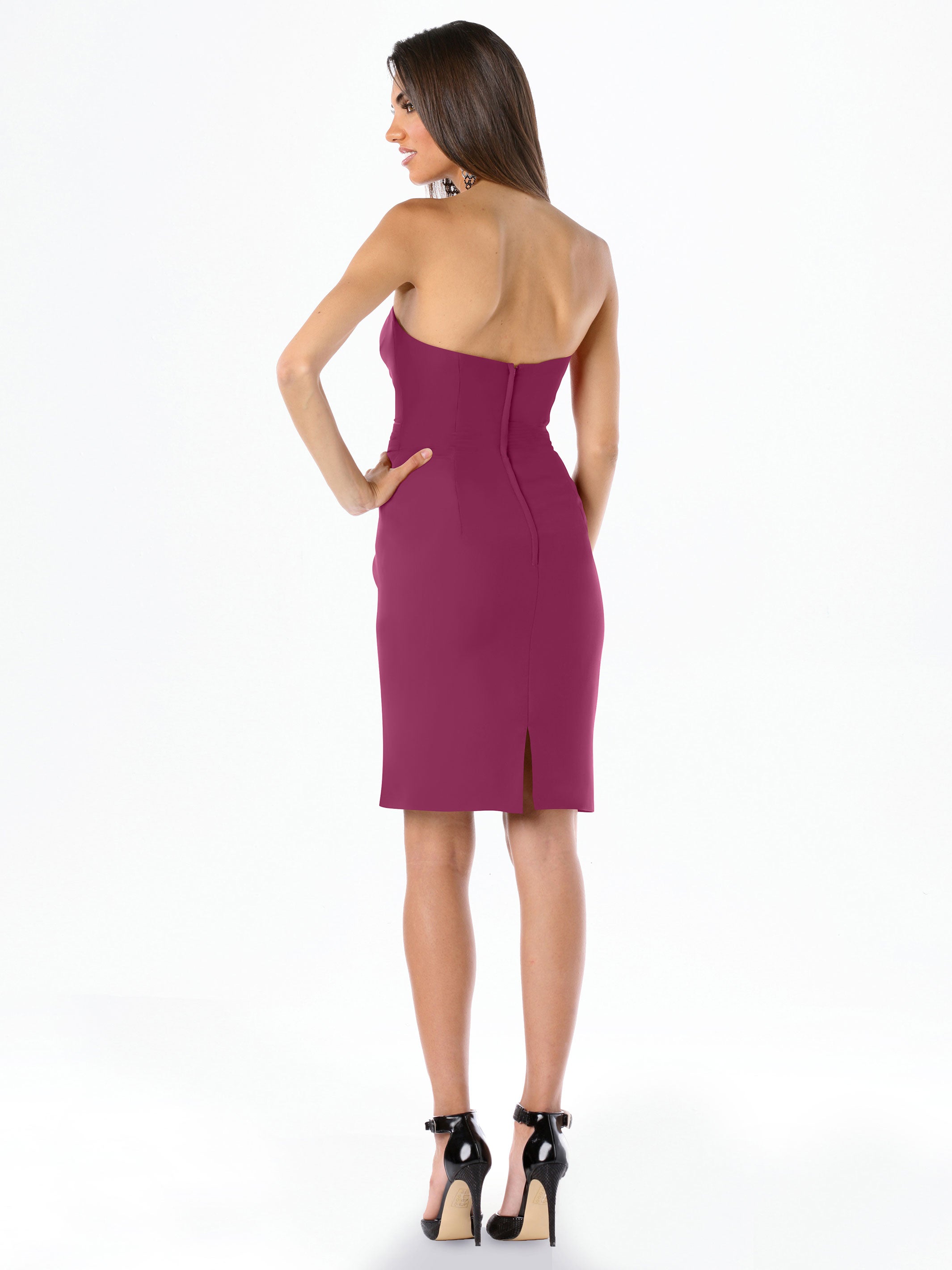Elegant 80041 Knee-Length Chiffon Bridesmaid Dress with Sweetheart Neckline - Perfect for Weddings, Formal Events & Special Occasions