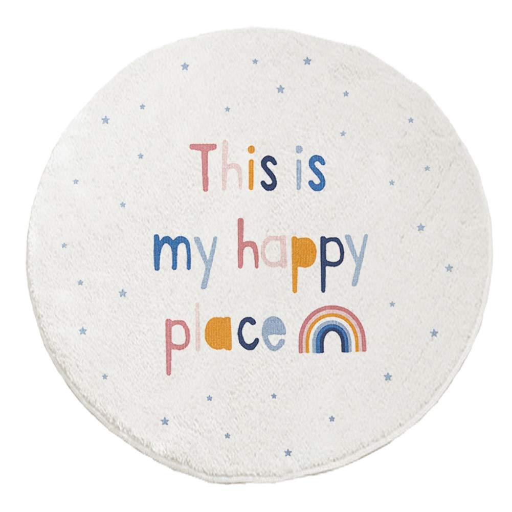 Soft Round Kids Rug - Play Mat for Nursery, Bedroom & Playroom - 100cm Diameter - Perfect for Playtime & Decor