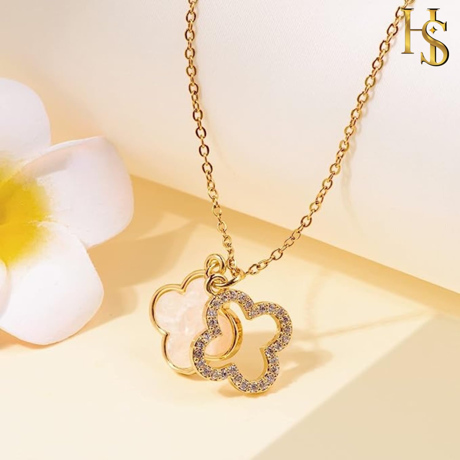 Stylish Four Leaf Clover Necklace for Women - Elegant Clover Pendant Jewelry - Perfect Gift for Her | Birthday, Anniversary & Everyday Wear