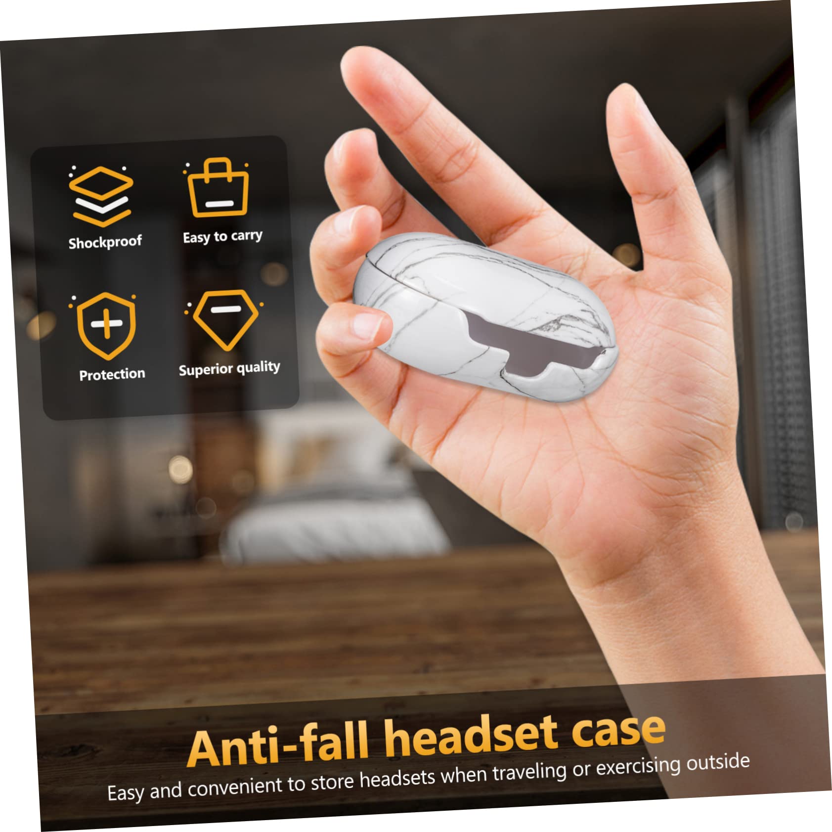 Homoyoyo Protective Headphone Case - Shockproof & Anti-Fall Headset Storage Cover for Travel, Gym, and Office Use - White (1 Pack)