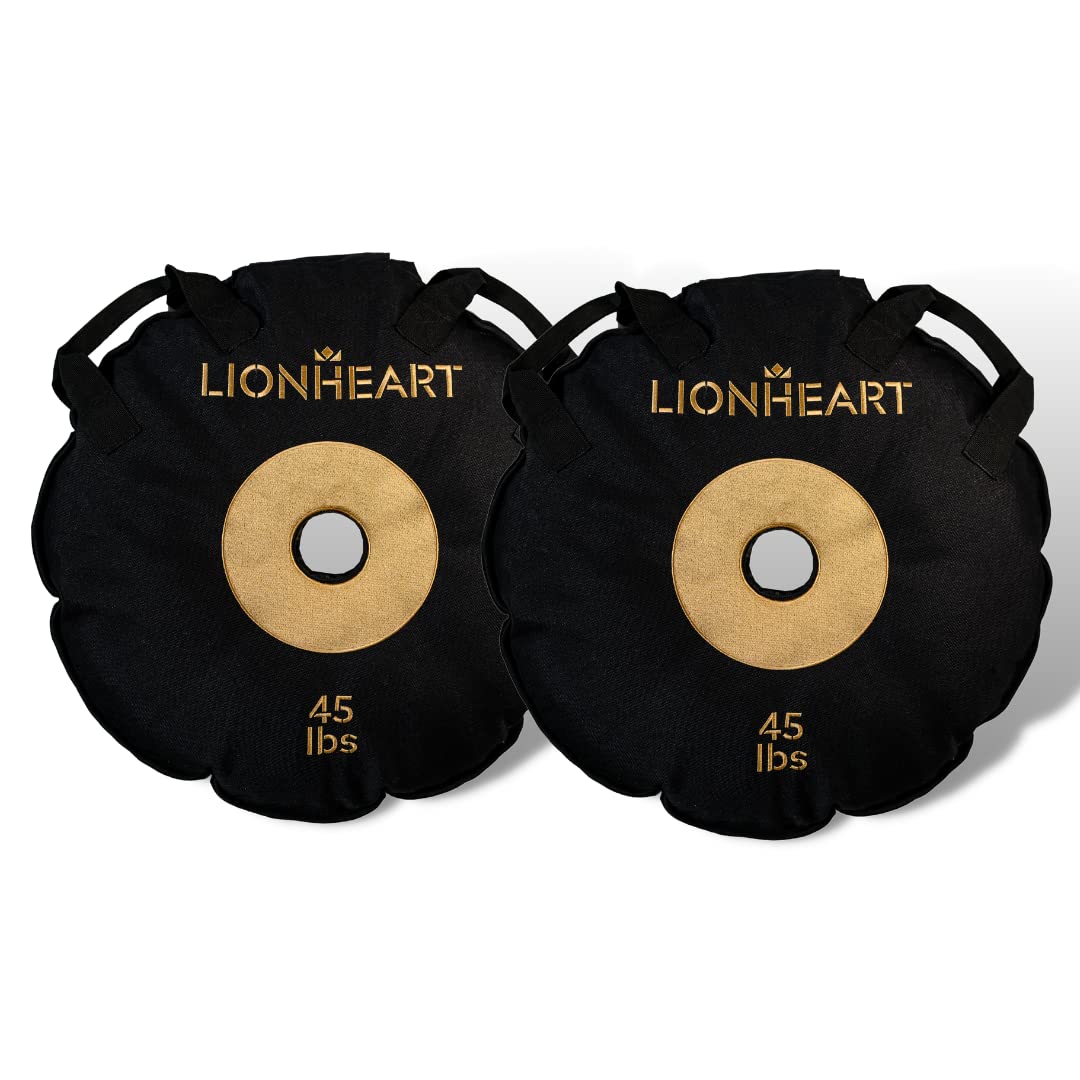 Lionheart Adjustable Sandbag Weight Plates Set - 10/15/25/35/45lb Unfilled Sand Bags for Home Gym, CrossFit & Strength Training | Portable Workout Equipment for Travel & Outdoor Fitness | Perfect for HIIT, Functional Training & Military-Style Exercises