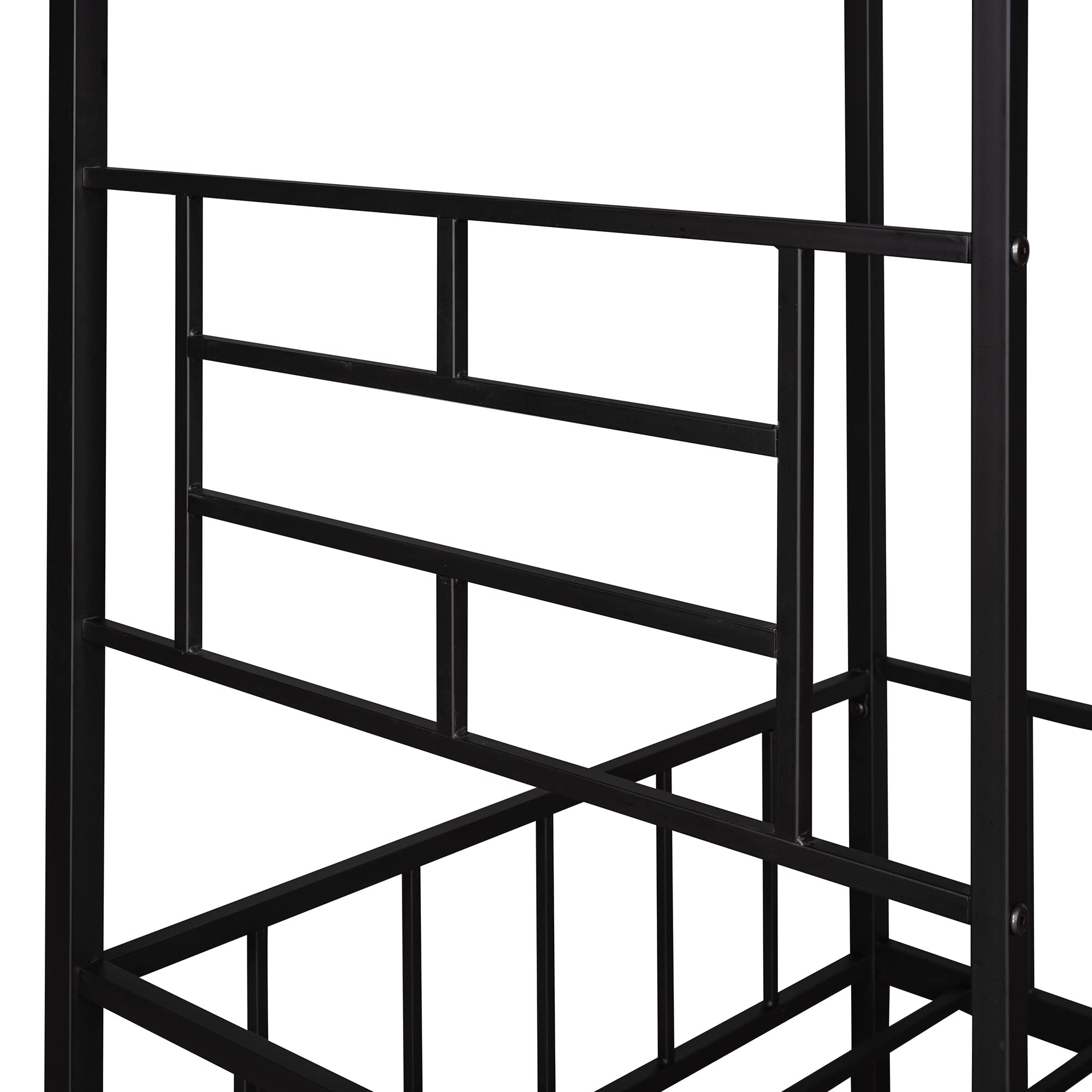 Harper & Bright Designs Metal Low Loft Bed for Kids - Twin Size House-Shaped Platform Bed Frame with Slatted Support - Perfect for Toddlers, Teens & Small Spaces (Black) - Ideal for Bedrooms, Playrooms & Dorm Rooms