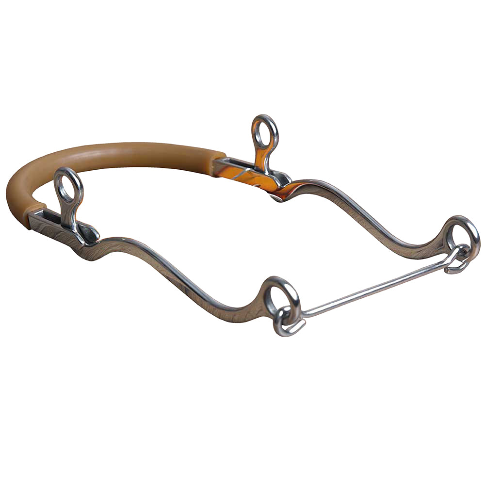 Hilason 8 1/2 Inch Western Horse Hackamore Bit with Rubber Cover Mouth - Durable Bike Chain Design for Gentle Control - Perfect for Trail Riding, Training & Western Disciplines