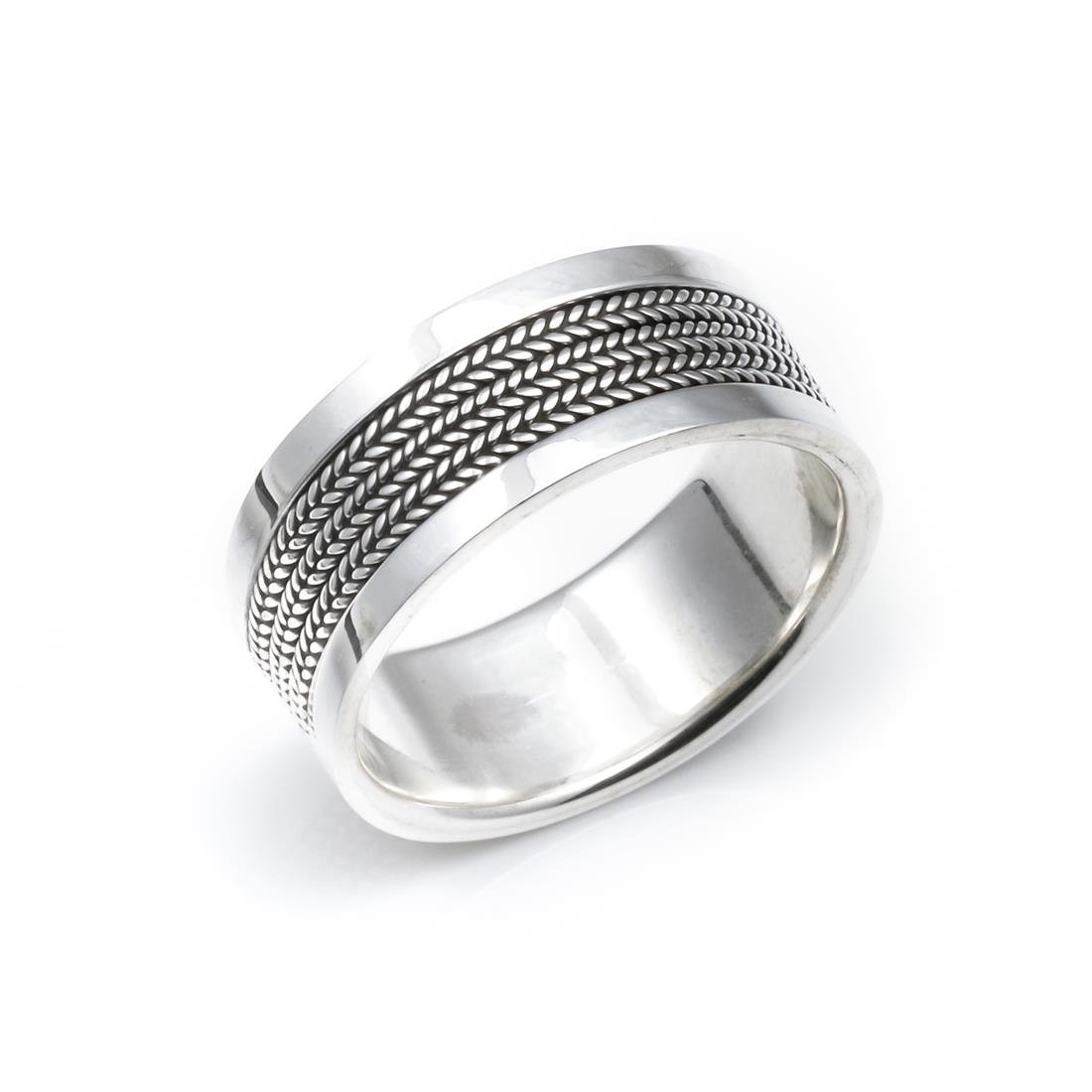 925 Sterling Silver Bali Rope Thumb Rings for Women & Men - 9mm Chunky Wide Band Scroll Design Promise Rings - Perfect for Couples, Weddings, Anniversaries & Everyday Boho Style Jewelry