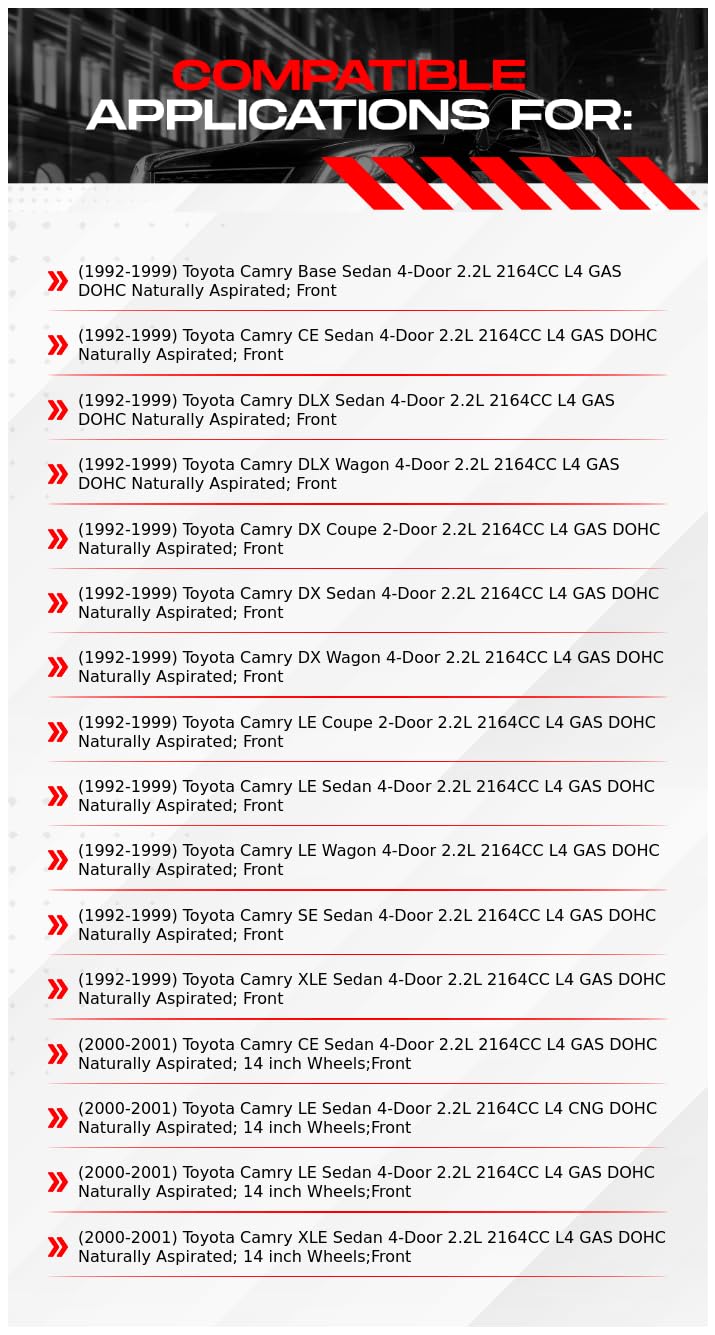 R1 Concepts Premium Front Brake Kit - Ceramic Brake Pads & Rotors for 1992-2001 Toyota Camry | High-Performance Braking System | Perfect for Daily Commute, City Driving & Highway Safety