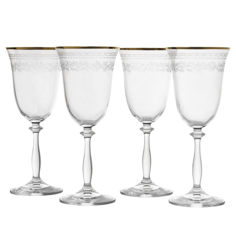Premium Gold Rim Red Wine Glasses Set of 4 - Elegant Holiday & Dinner Party Stemware for Christmas, Thanksgiving & Special Occasions