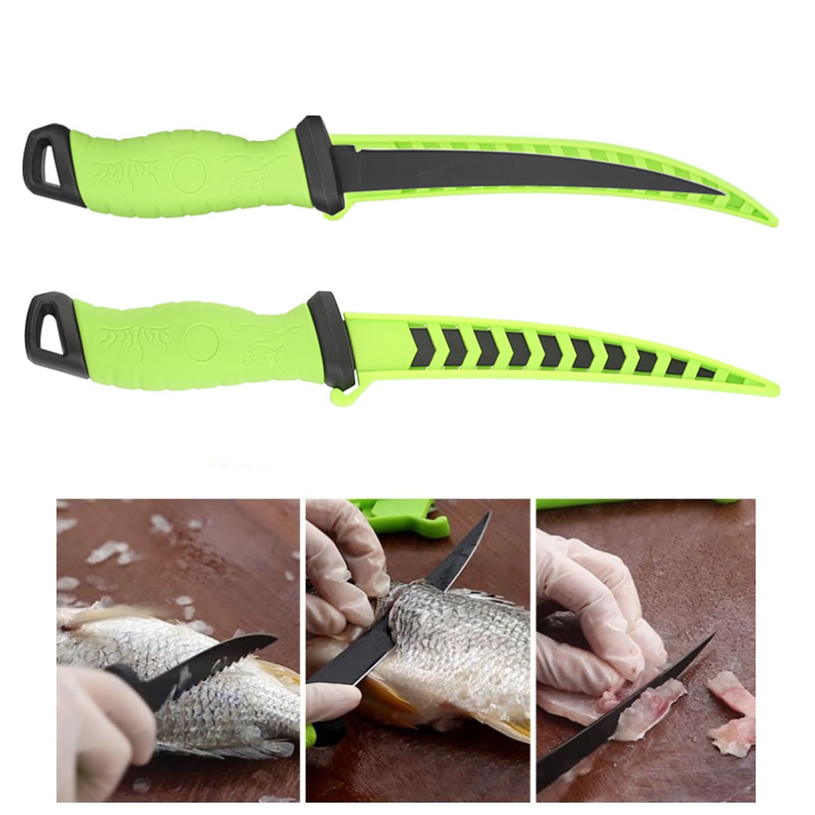 Premium 9-Inch Reindeer Fillet Knife - Sharp Stainless Steel Blade with Non-Slip Grip Handle - Ideal for Fish Filleting, Meat Deboning, and Outdoor Fishing Bait Preparation - Perfect for Camping, Hunting, and Kitchen Use