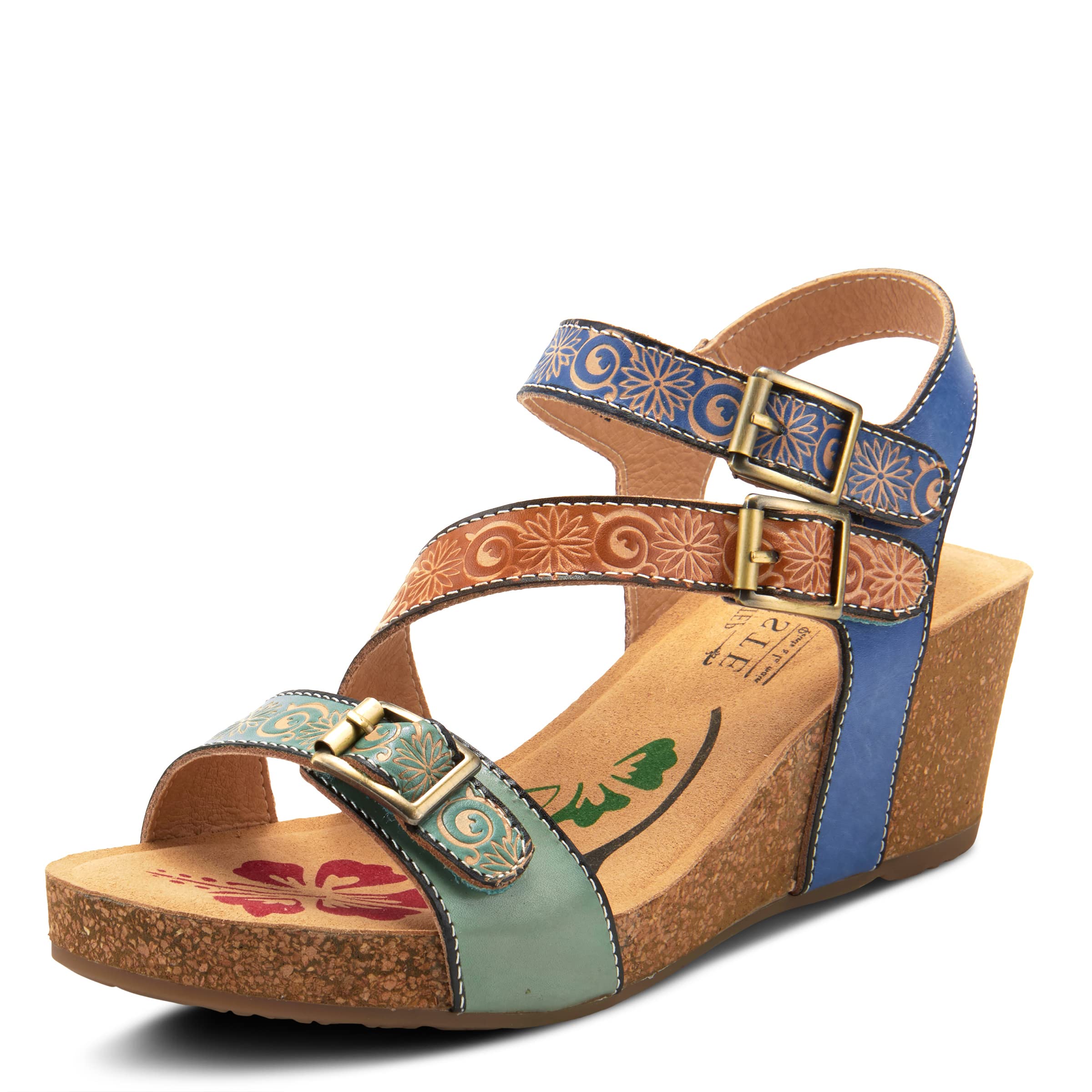 Spring Step L'Artiste Women's Tanja Comfortable Leather Sandals with Arch Support - Perfect for Summer, Beach, and Casual Outings