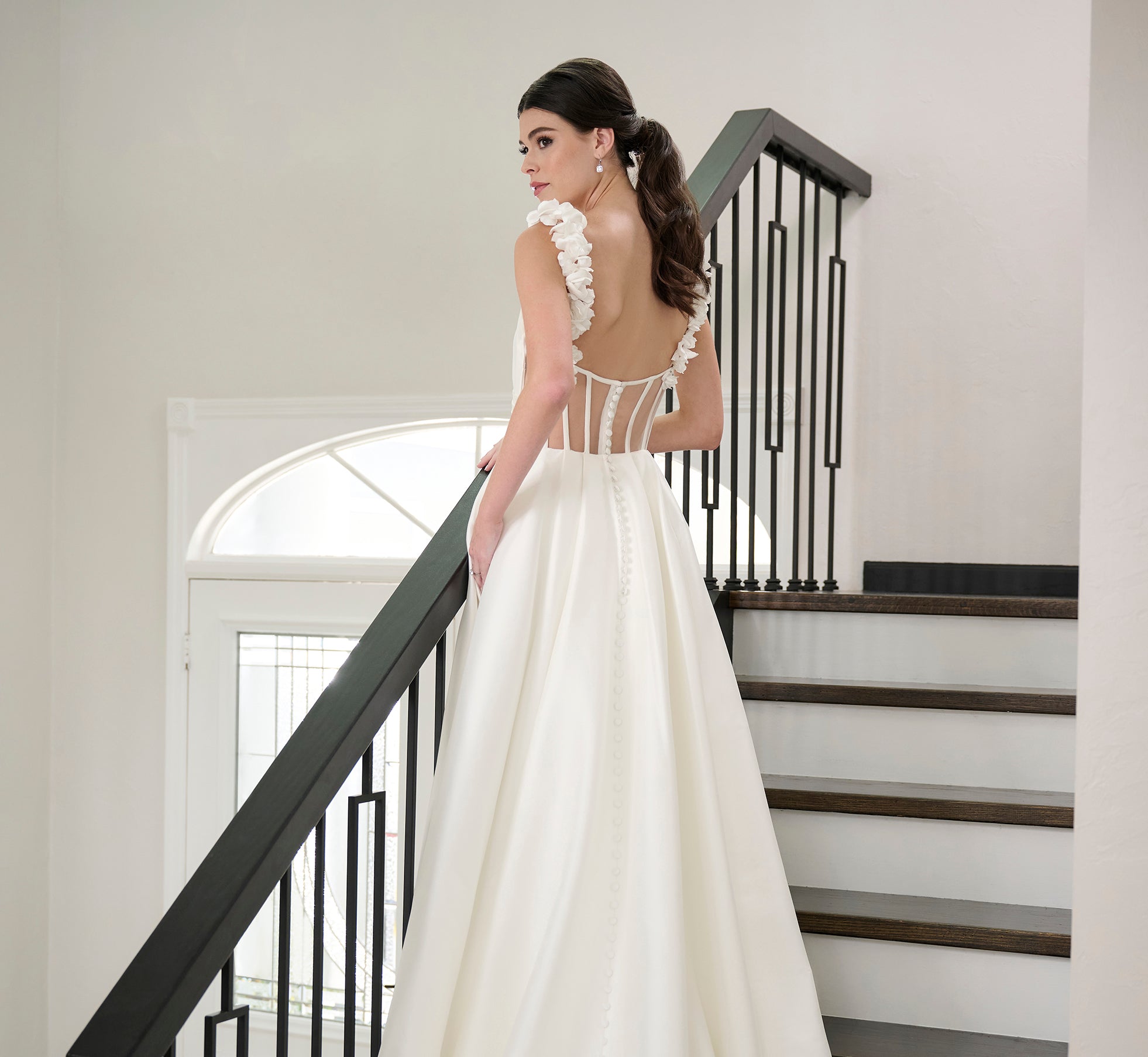 Ivory Nude Stretch Mikado Gown - Elegant Formal Wedding Dress for Brides, Evening Gowns & Special Occasions