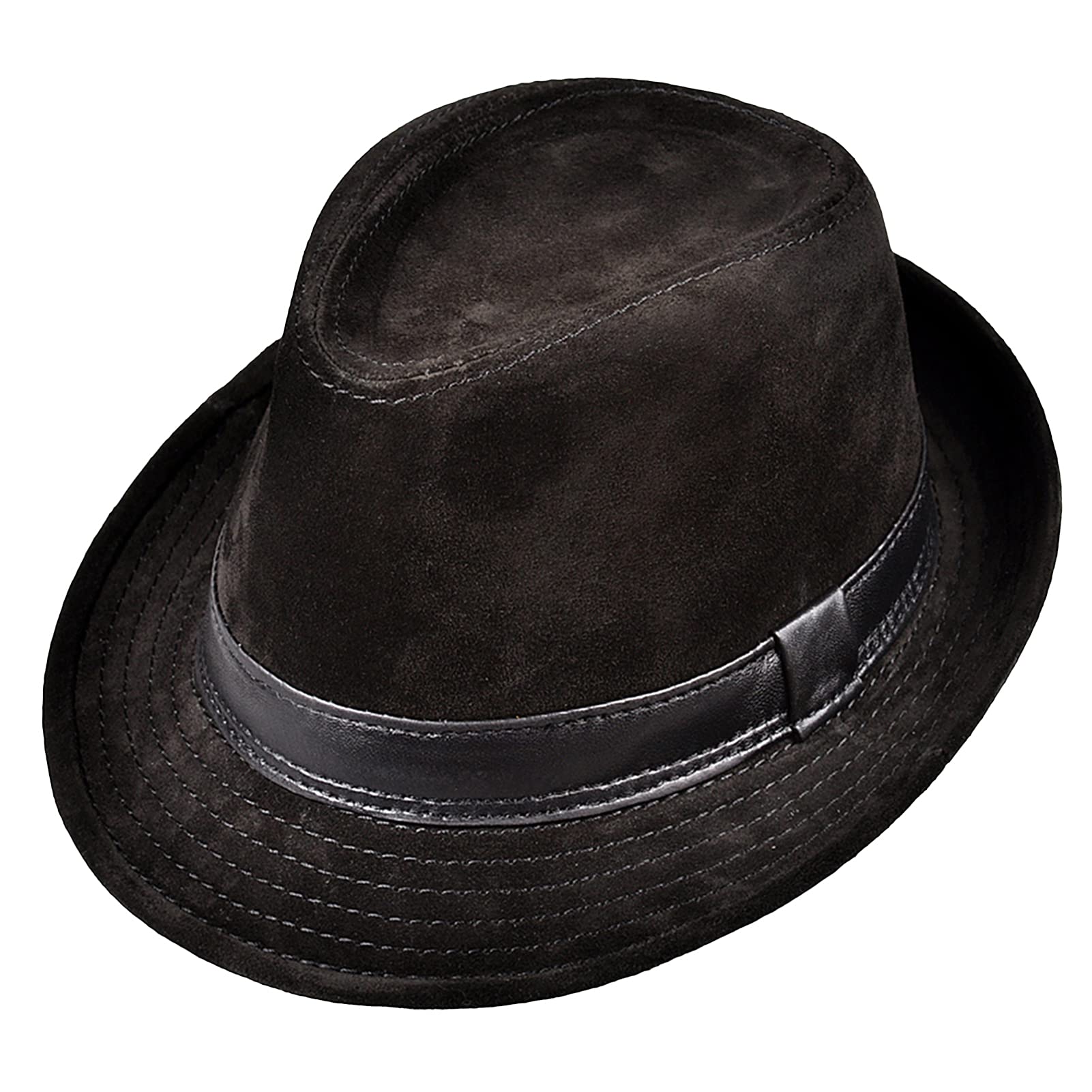 Stylish Men's Panama Fedora Hat with Short Brim - Leather Trilby Gangster Cap for Derby Party & Summer Outfits - Perfect for Weddings, Beach Vacations and Vintage Fashion Looks