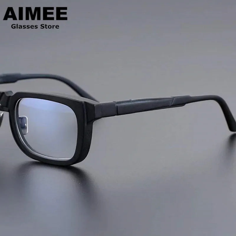 Aimee Unisex Full Rim Square Acetate Eyeglasses 6555 - Stylish & Durable Frames for Men & Women - Perfect for Work, Reading & Fashion Accessories