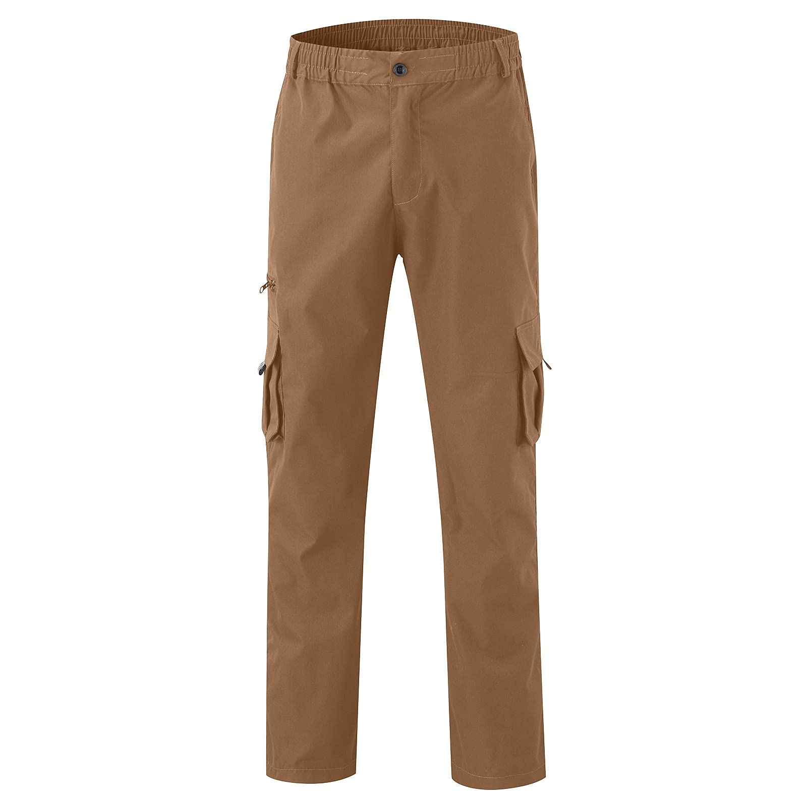 Men's Outdoor Hiking Ripstop Cargo Pants - Multi-Pocket Work Utility Trousers with Straight Leg & Open Bottom | Perfect for Camping, Hiking & Outdoor Adventures