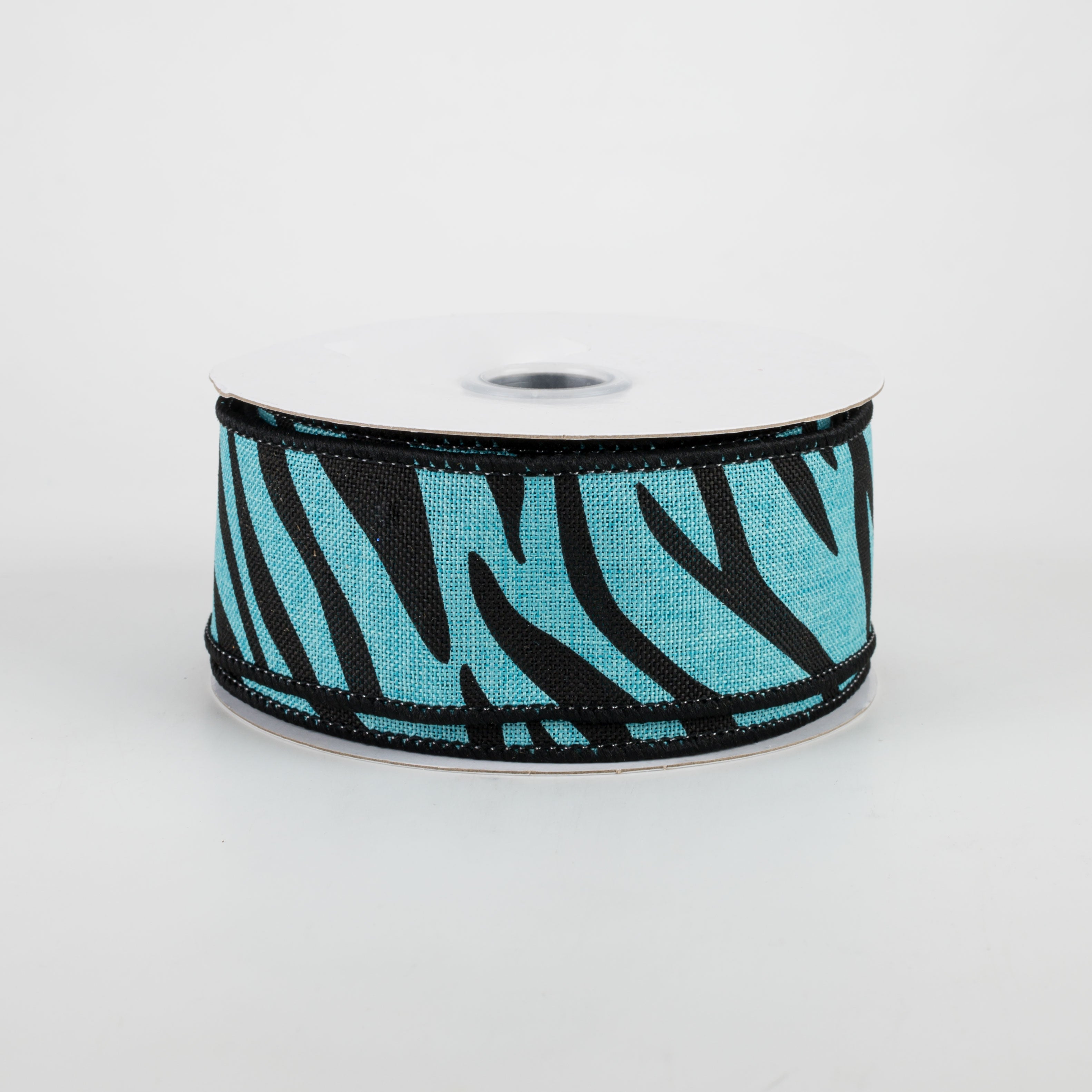 1.5 Inch Animal Stripes Ribbon - Light Teal & Black Grosgrain Ribbon (10 Yards) for Gift Wrapping, DIY Crafts, Hair Bows, Scrapbooking & Party Decorations