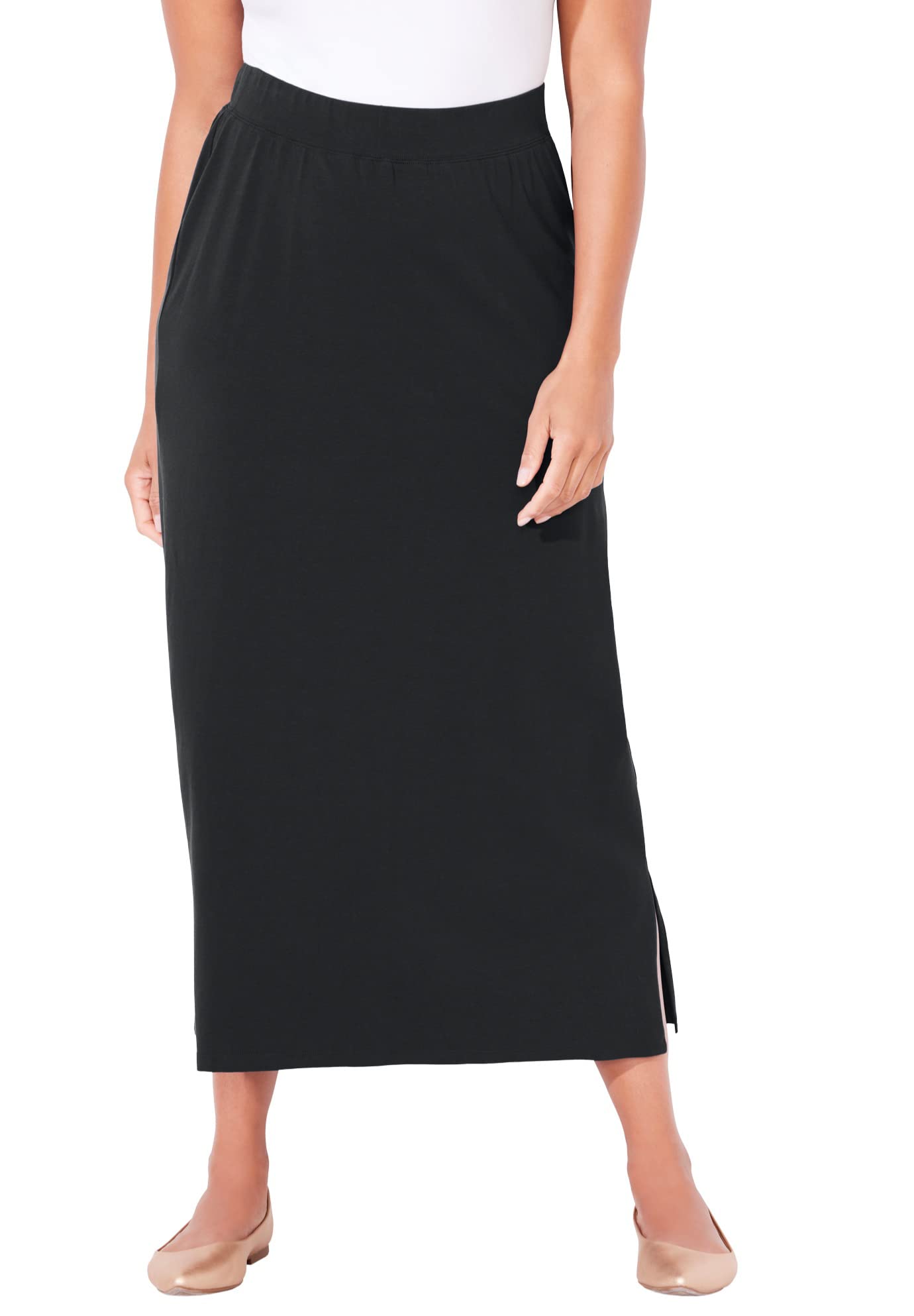 Catherines Women's Plus Size Suprema Maxi Skirt - Flowy Long Skirt for Curvy Women | Perfect for Summer, Beach, Church & Casual Outfits