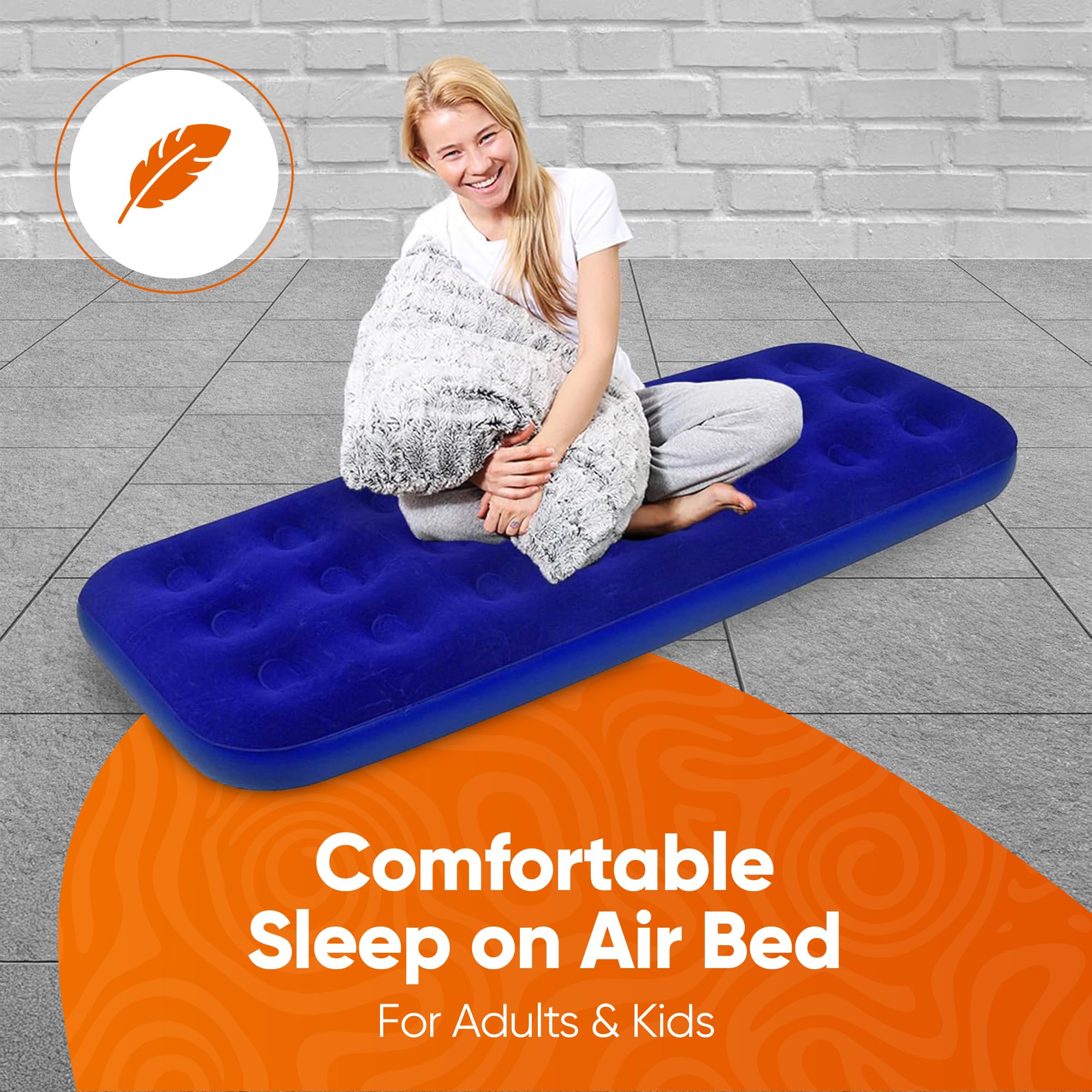 **Albert Austin Air Bed - Premium Inflatable Mattress for Camping, Tents & Caravans | Weatherproof, Comfortable & Easy to Store | Single Blow Up Bed for Adults & Kids | Perfect for Outdoor Adventures, Travel & Guest Sleeping**