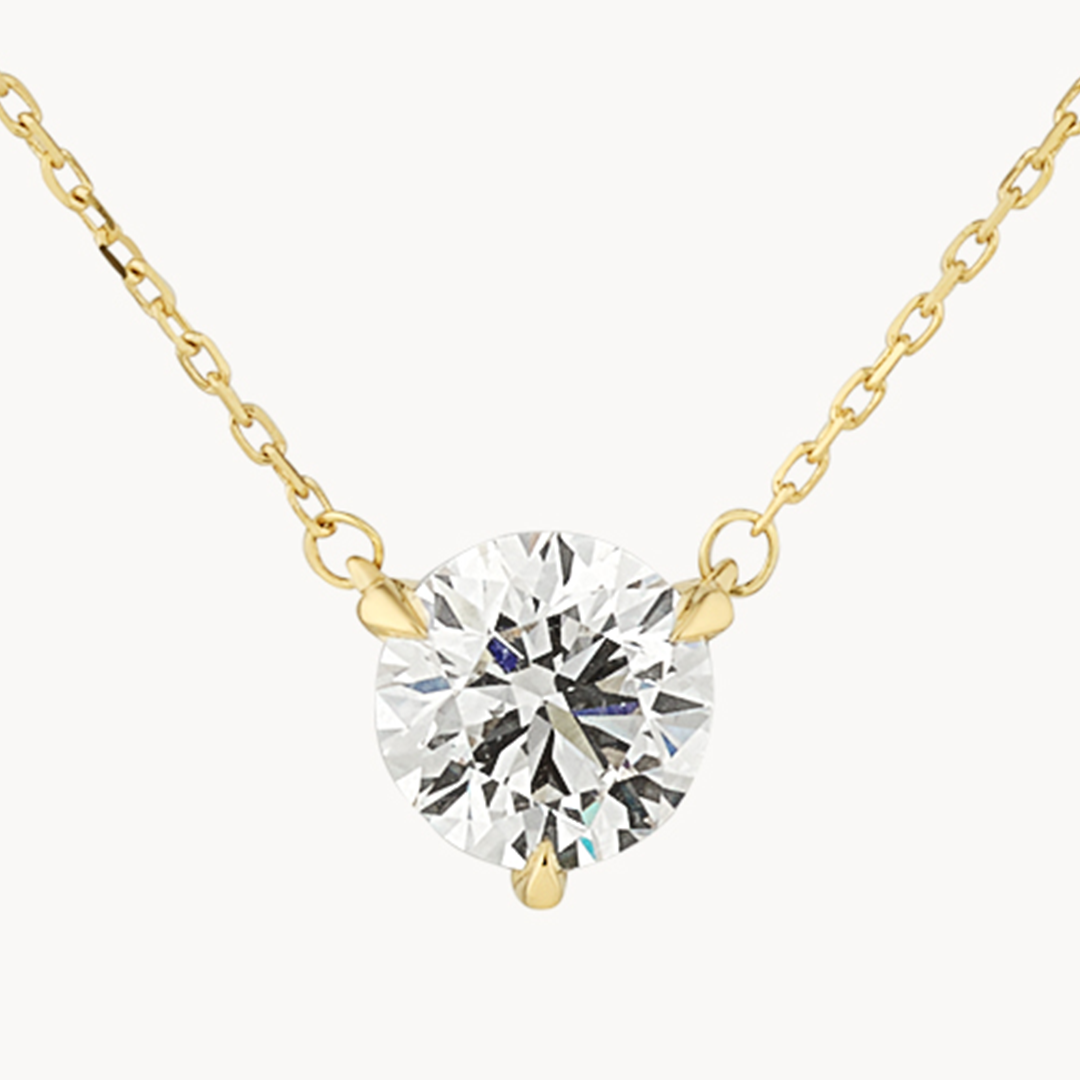 1.0ct Lab Grown Diamond Round Pendant Necklace in 10k Gold - Perfect for Weddings, Anniversaries & Special Occasions