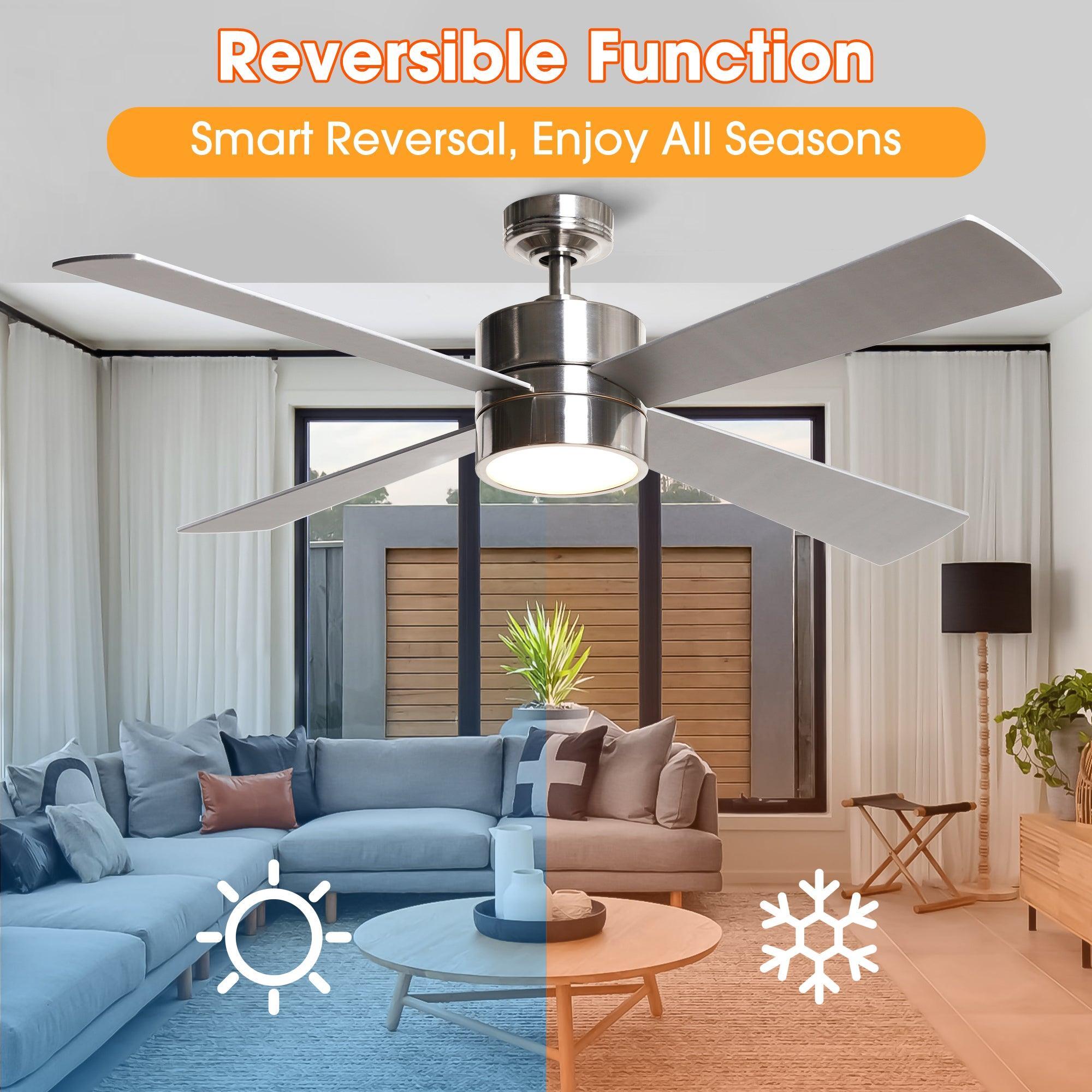 52 Inch Bucholz Industrial Ceiling Fan with Dimmable LED Light - Perfect for Warehouses, Garages, and Large Commercial Spaces