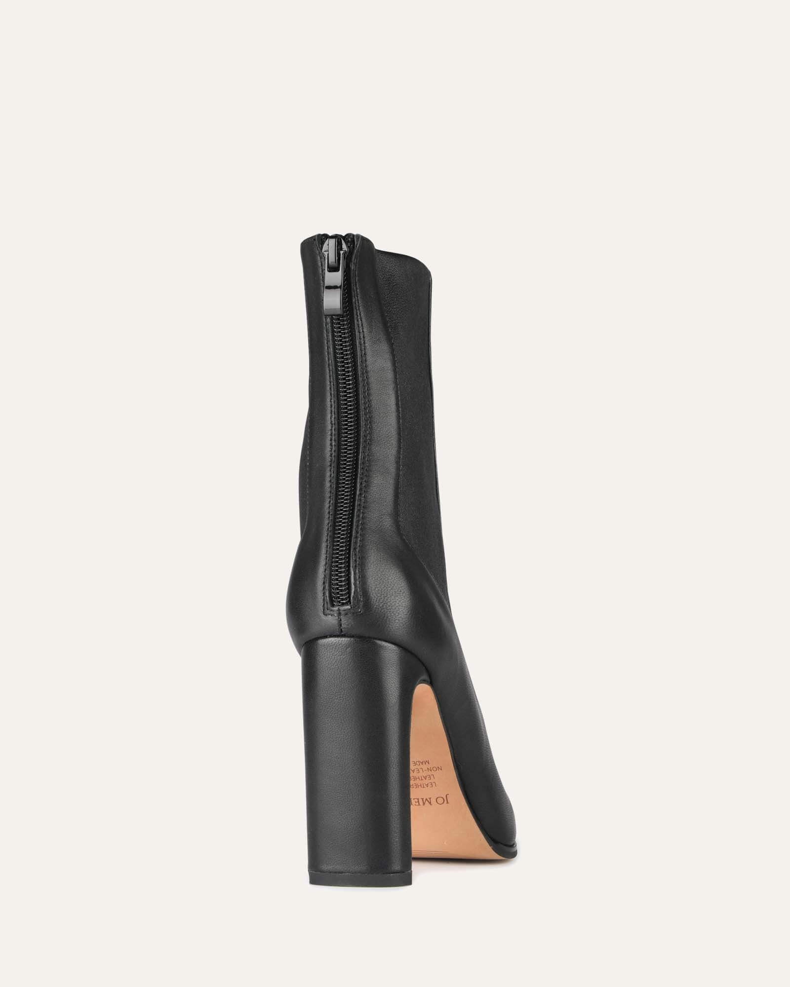 JUNE High Ankle Boots - Women's Black Leather Boots for Fall & Winter | Stylish & Comfortable for Casual Outfits, Work & Date Nights