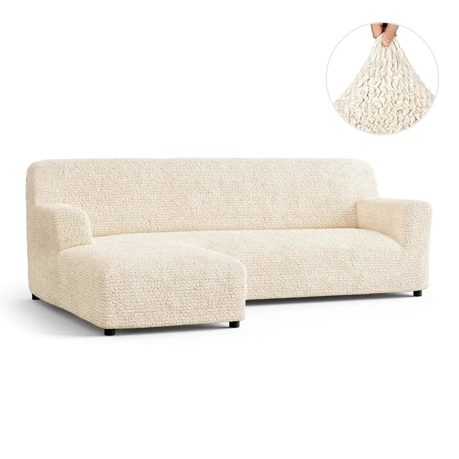 L-Shaped Sofa Slipcover with Left Chaise - Soft Microfiber Stretchable Couch Cover - Perfect for Living Room, Sectional Sofa Protection & Home Decor Upgrade