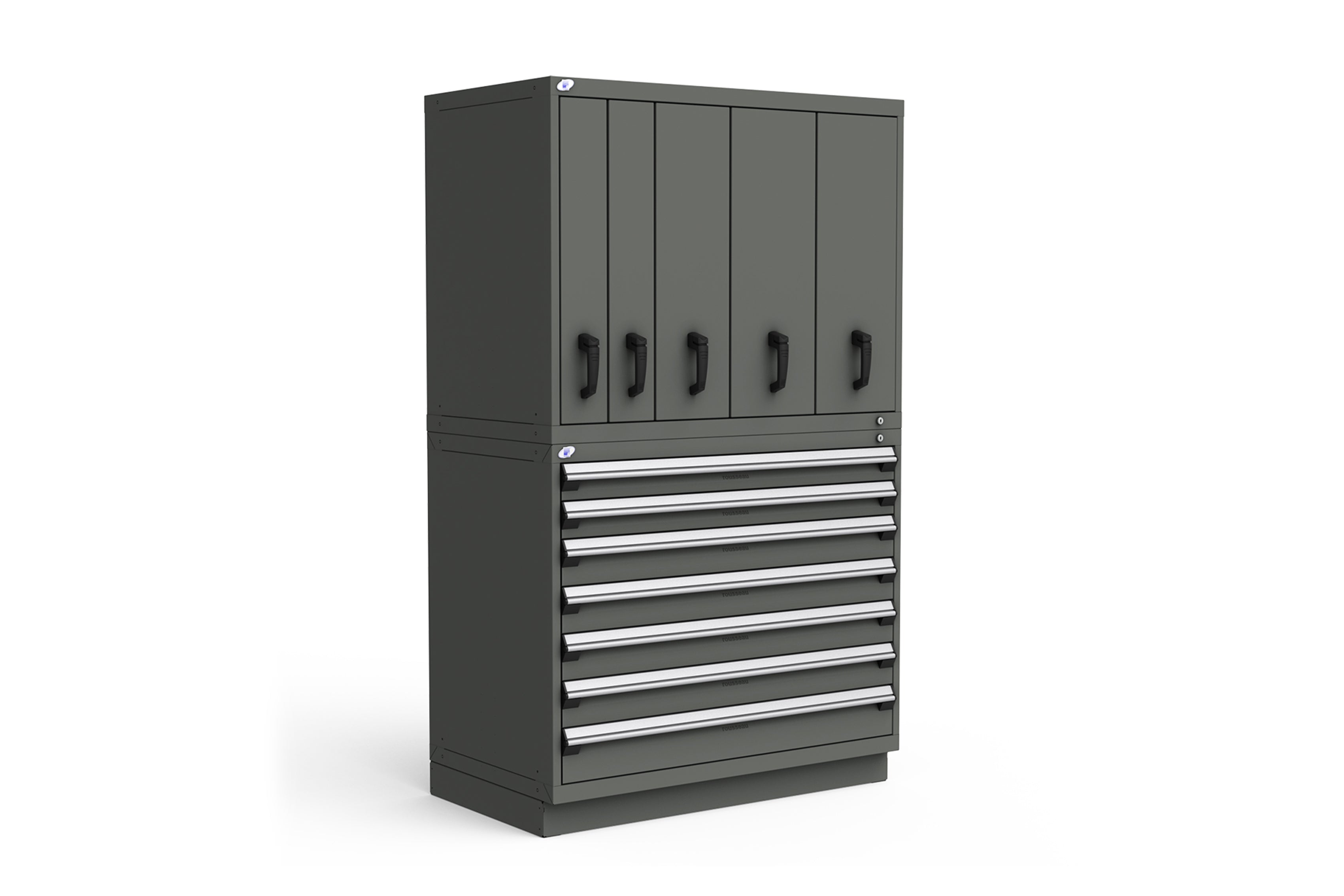 Rousseau R2V 7-Drawer Storage Cabinet - Organize Office, Living Room, or Bedroom with Premium Wooden Storage Solution