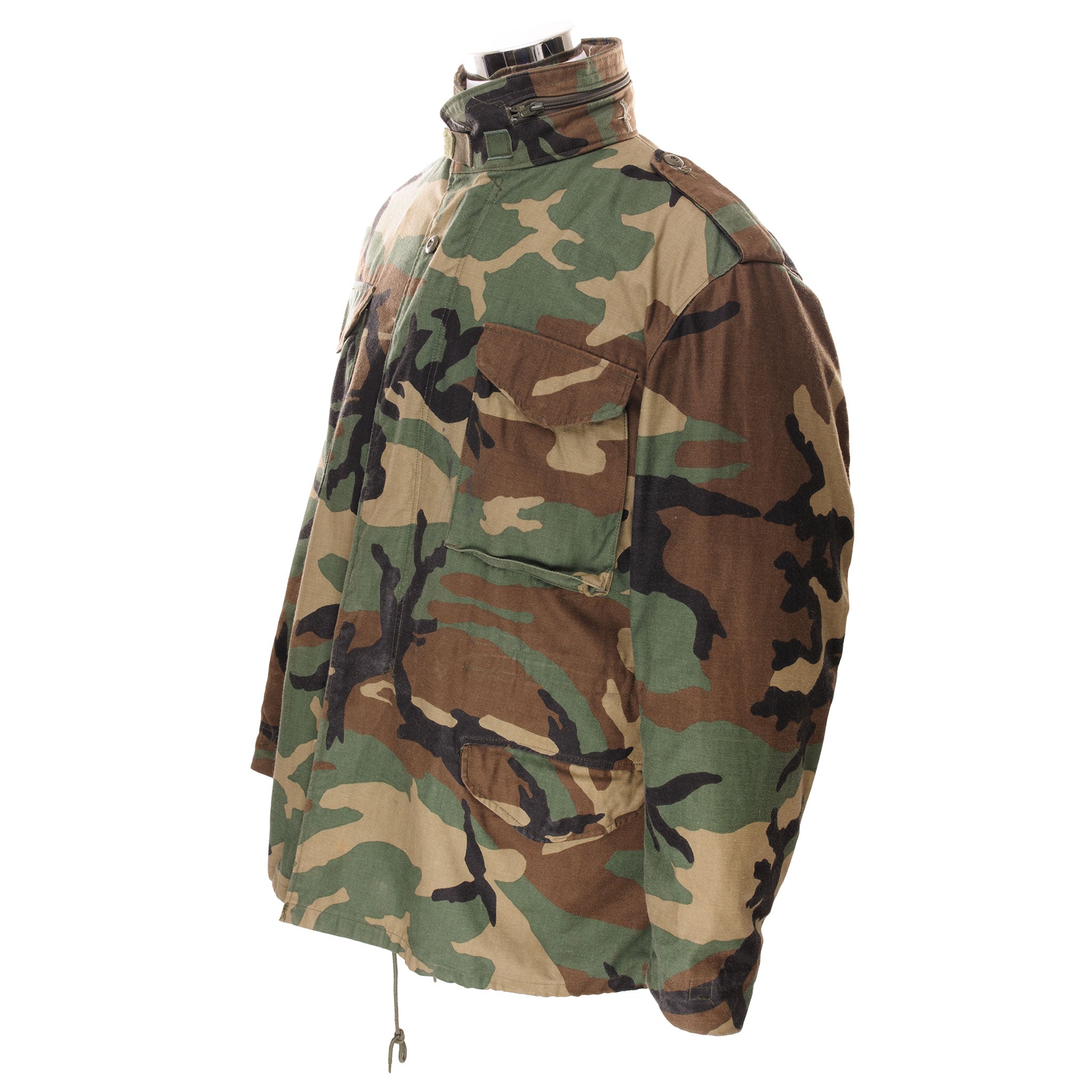 Vintage US Army M-1965 M65 Woodland Camo Field Jacket - 1991 Large Regular Size | Military Surplus Outerwear for Outdoor Adventures & Vintage Fashion