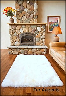 Luxury White Faux Sheepskin Area Rug with Ultra Suede Back - 48x60 Inch Soft Plush Rectangular Rug for Living Room, Bedroom & Nursery Decor